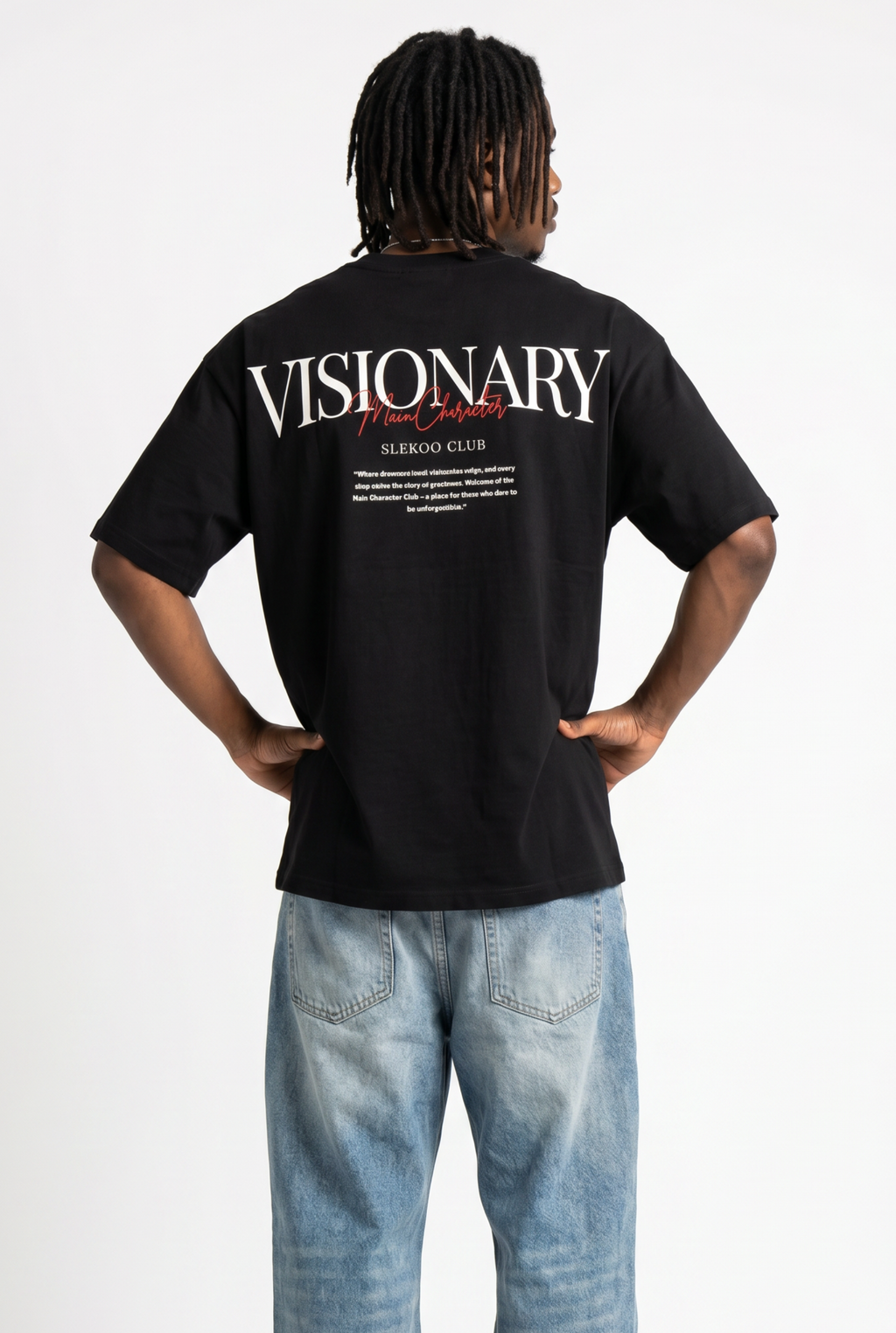 Visionary Black Unisex Oversize T-Shirt