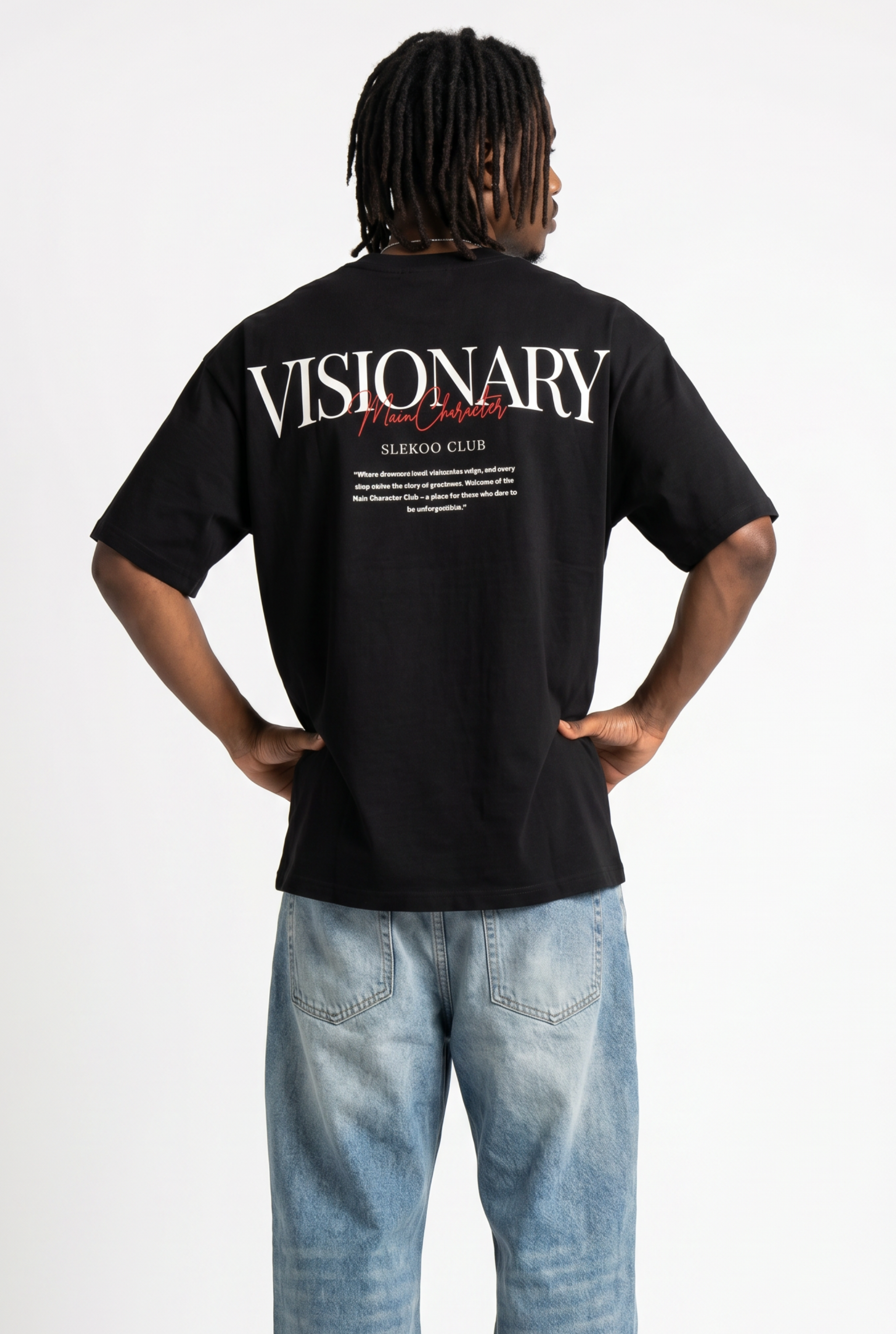 Visionary Black Unisex Oversize T-Shirt