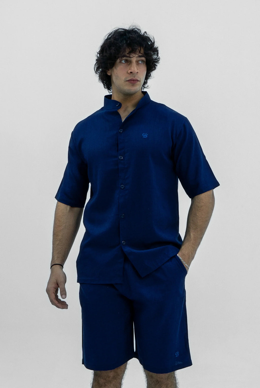 Men S25 Linen Shirt & Shorts Set
