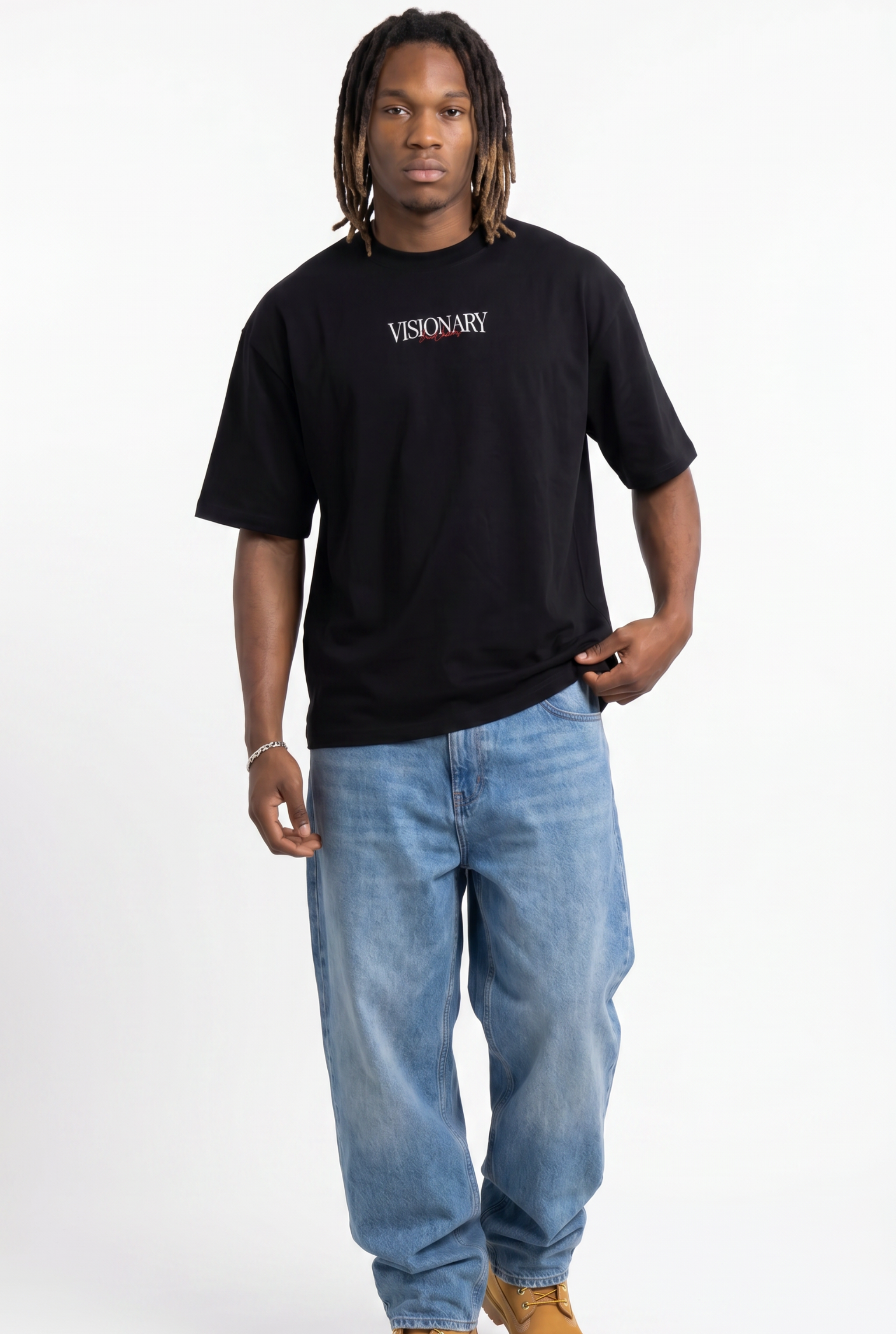 Visionary Black Unisex Oversize T-Shirt