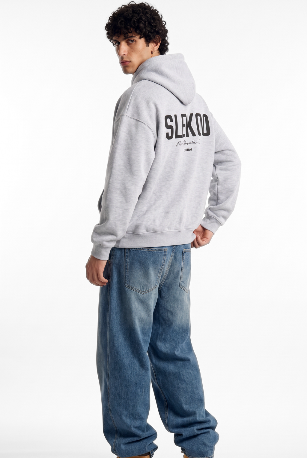 Unisex Mesh Grey Oversize Slekoo Hoodie