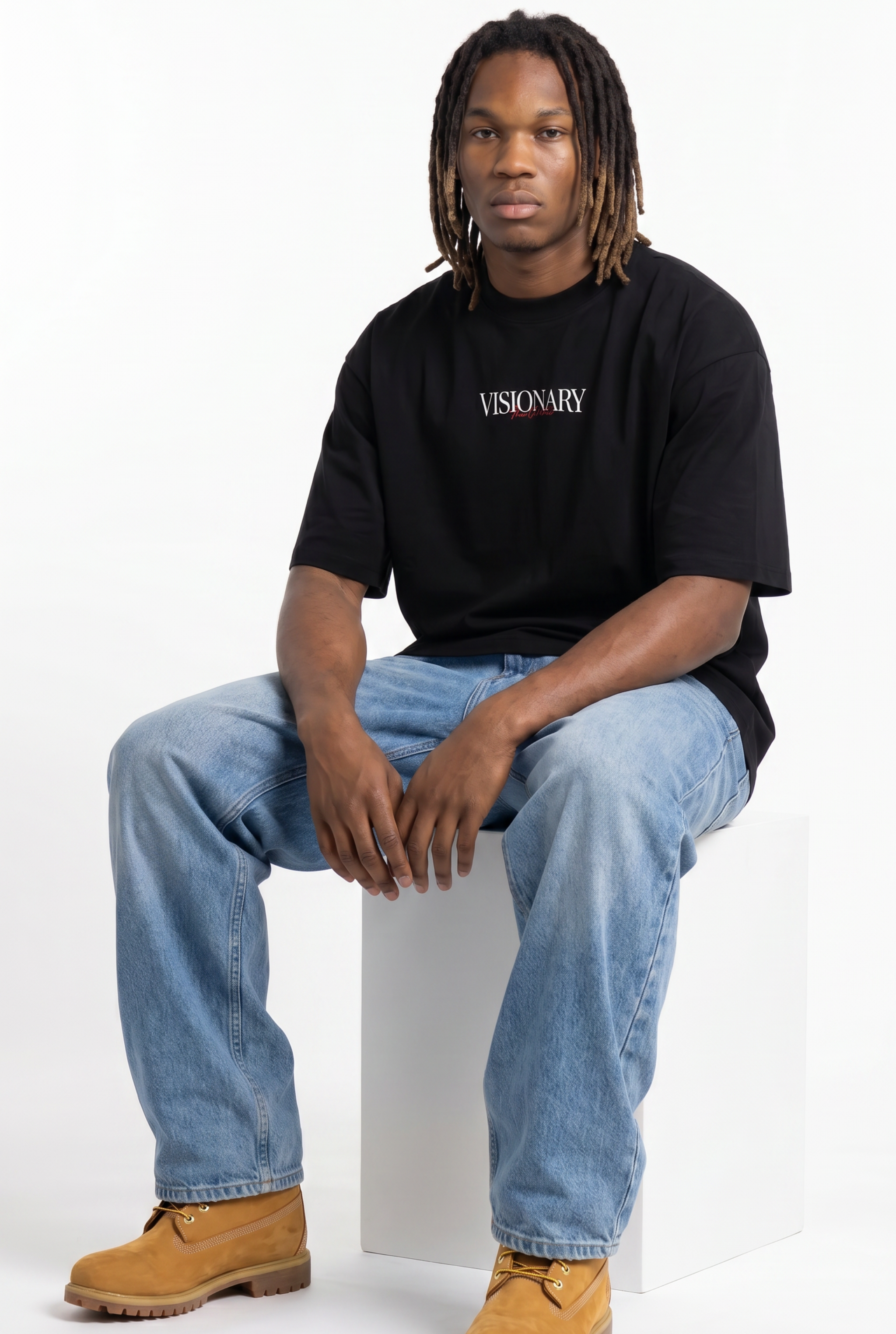 Visionary Black Unisex Oversize T-Shirt