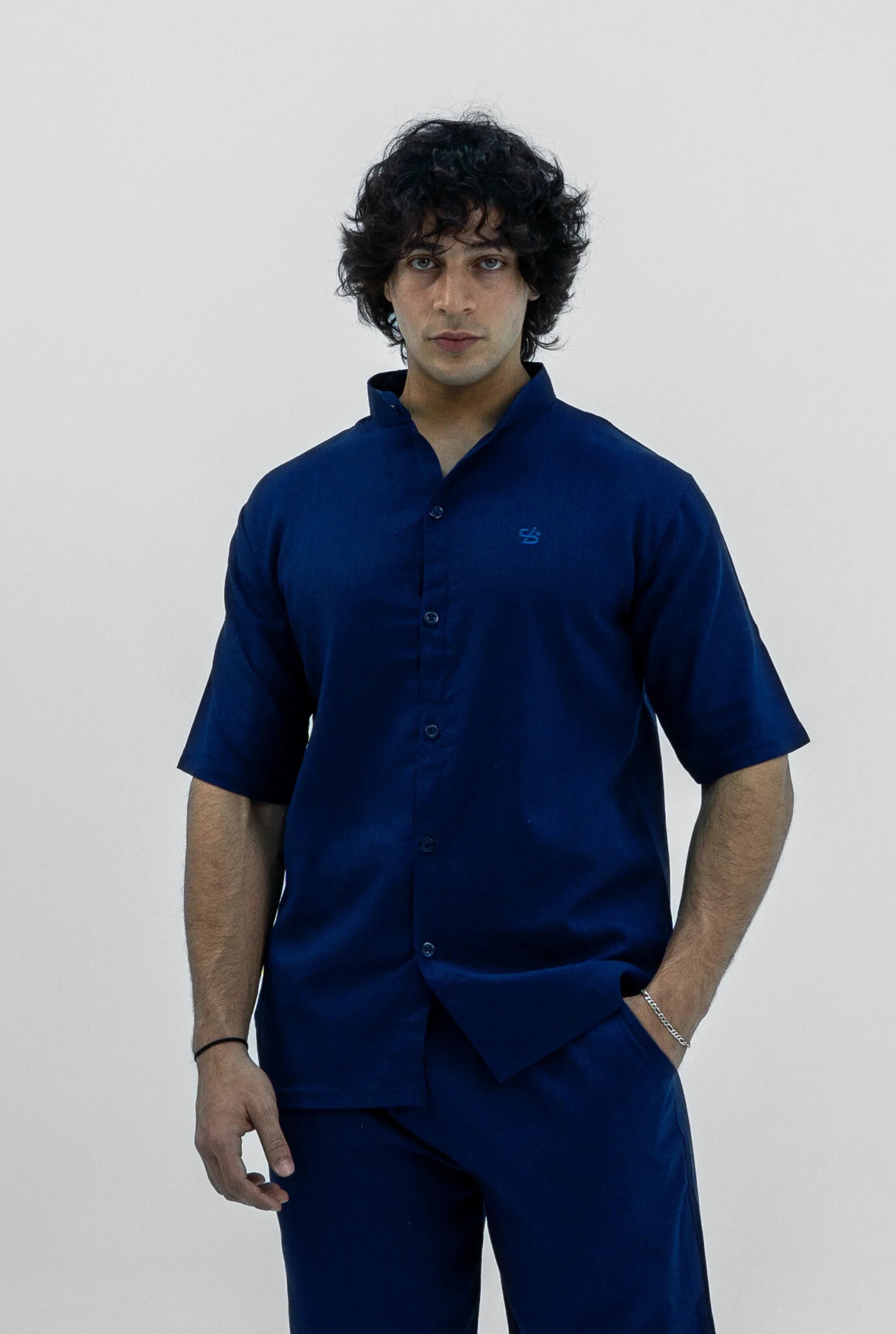 Men S25 Linen Shirt & Shorts Set