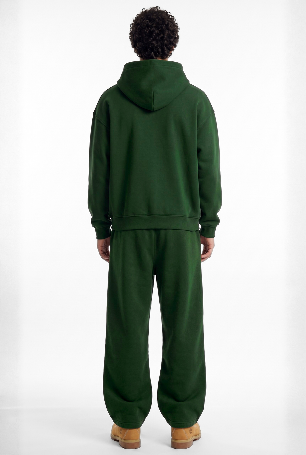 Basics Unisex Deep Green Tracksuit Oversize Hoodie & Baggy Sweatpants