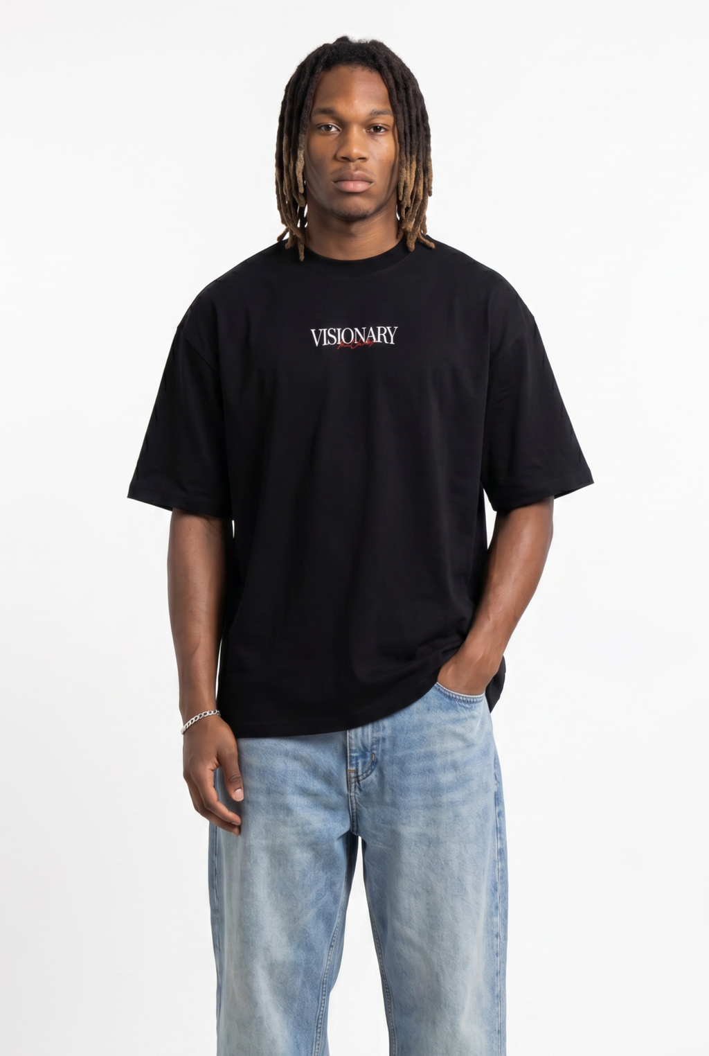 Visionary Black Unisex Oversize T-Shirt