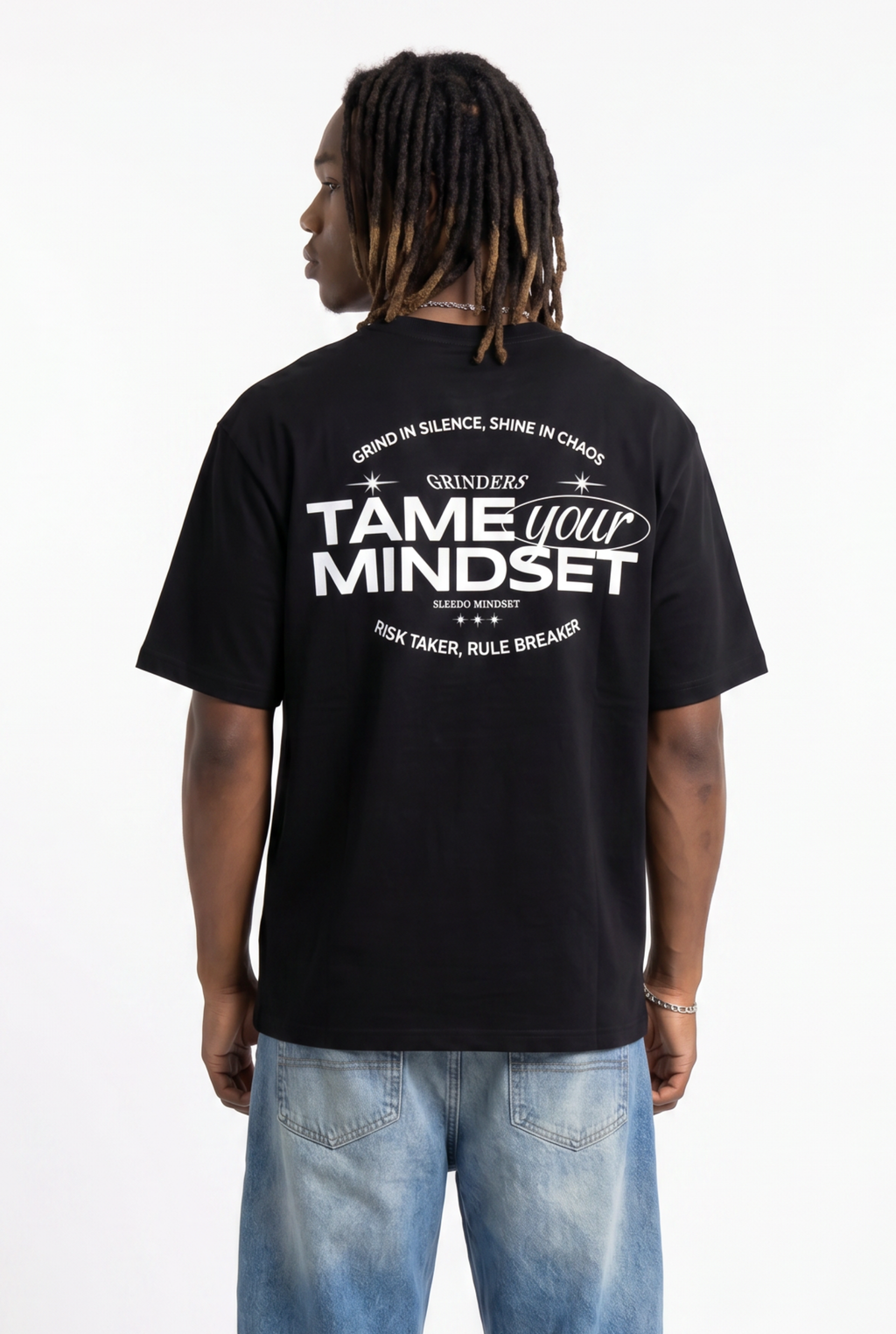 Grinders Black Unisex Oversize T-Shirt