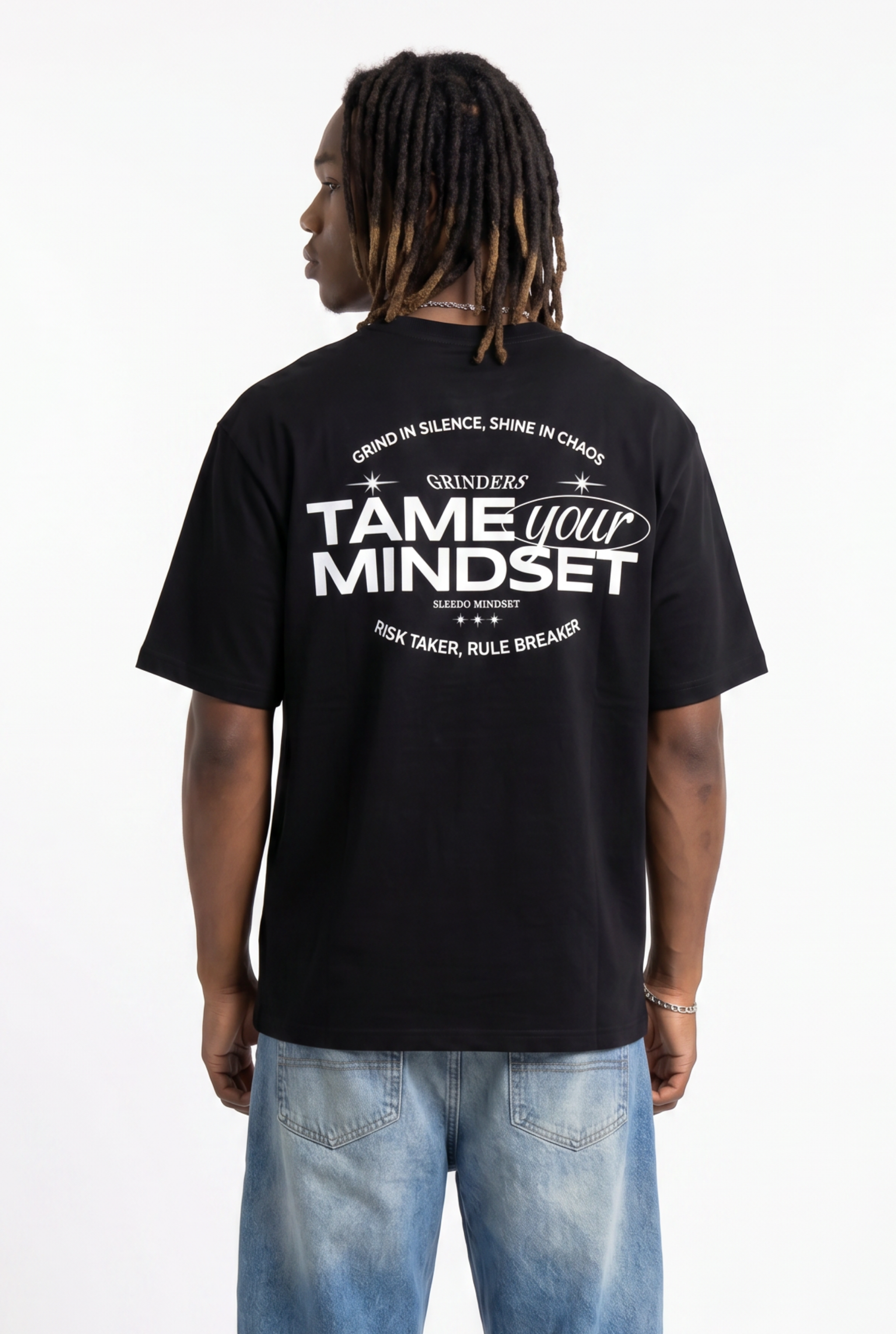 Grinders Black Unisex Oversize T-Shirt