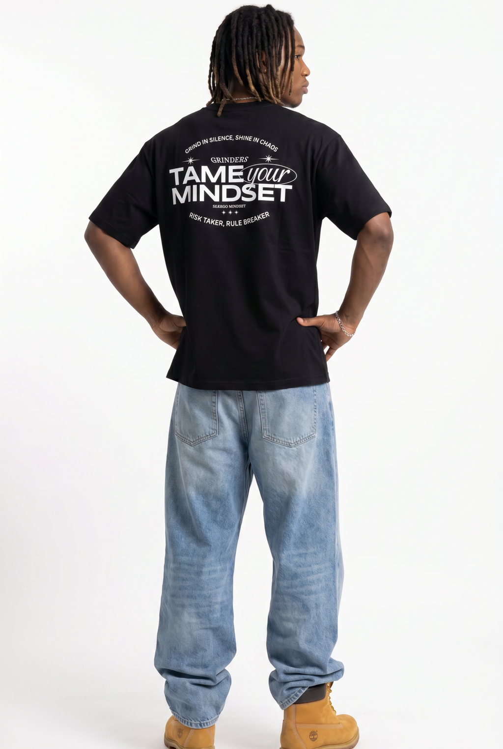 Grinders Black Unisex Oversize T-Shirt