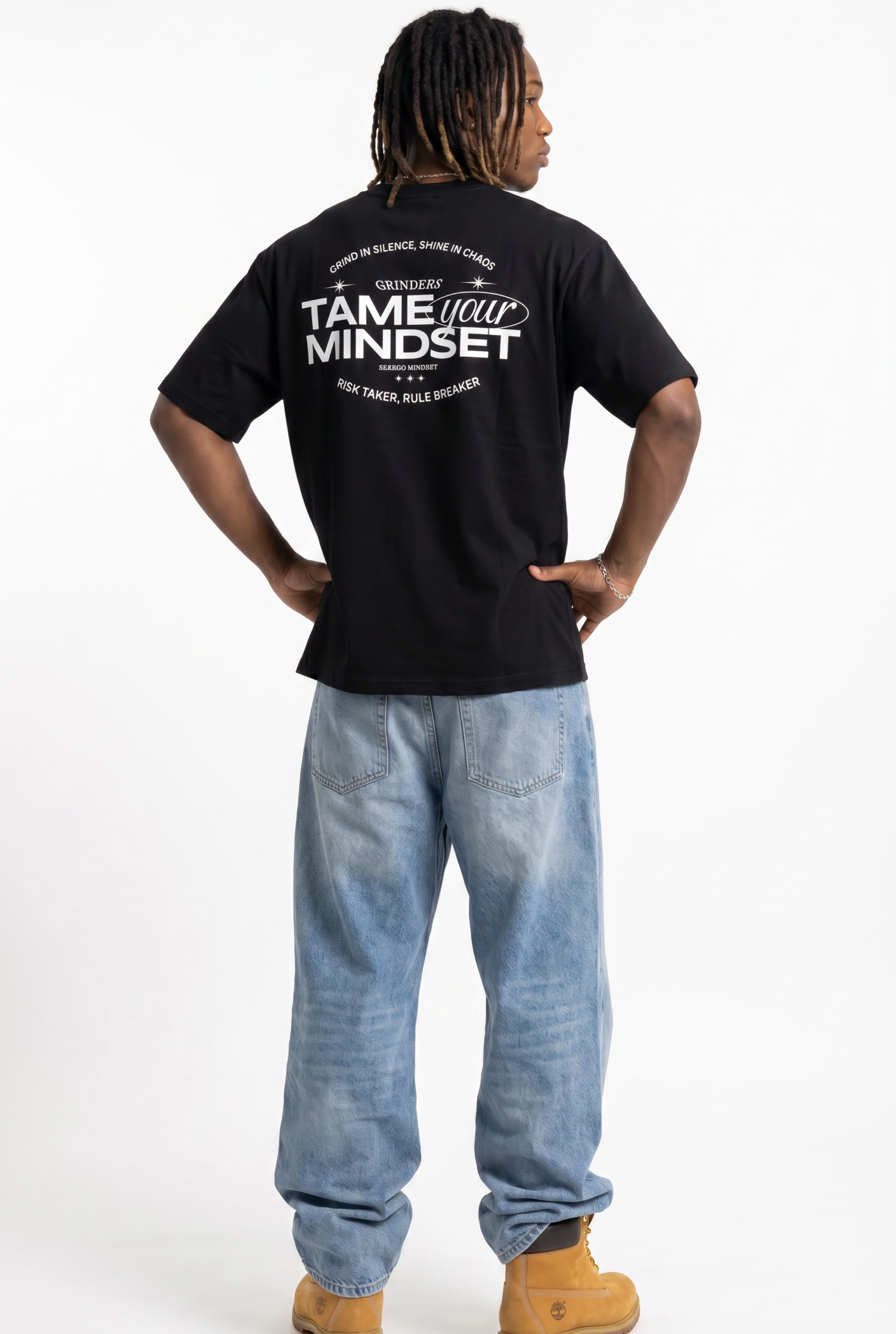 Grinders Black Unisex Oversize T-Shirt