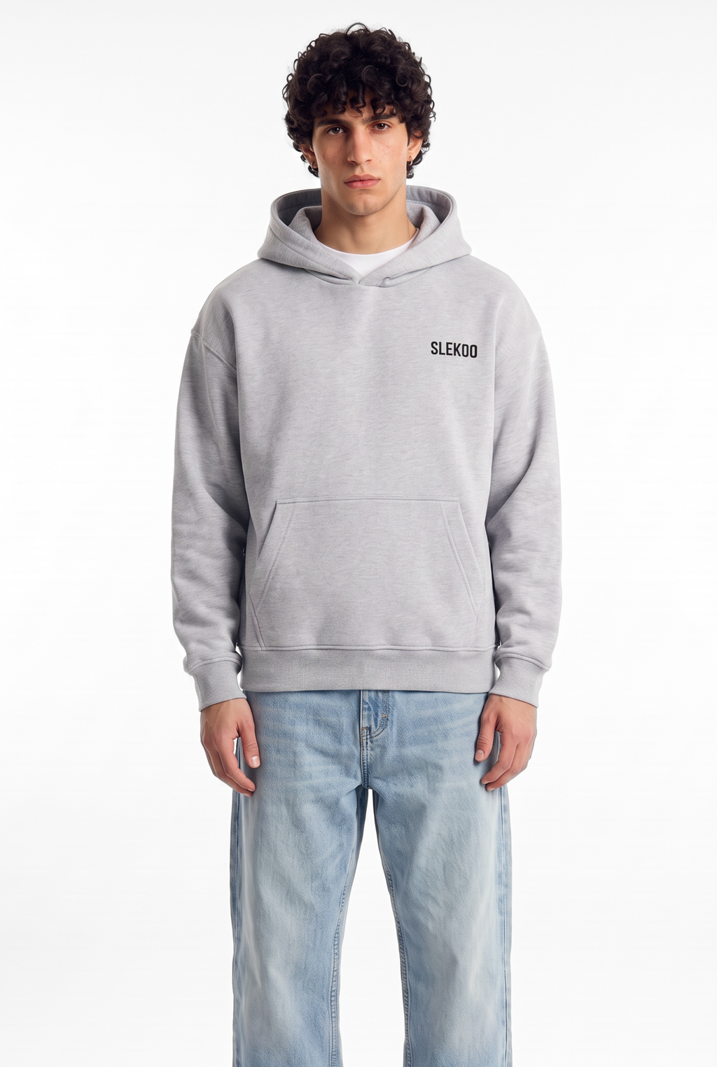 Unisex Mesh Grey Oversize Slekoo Hoodie
