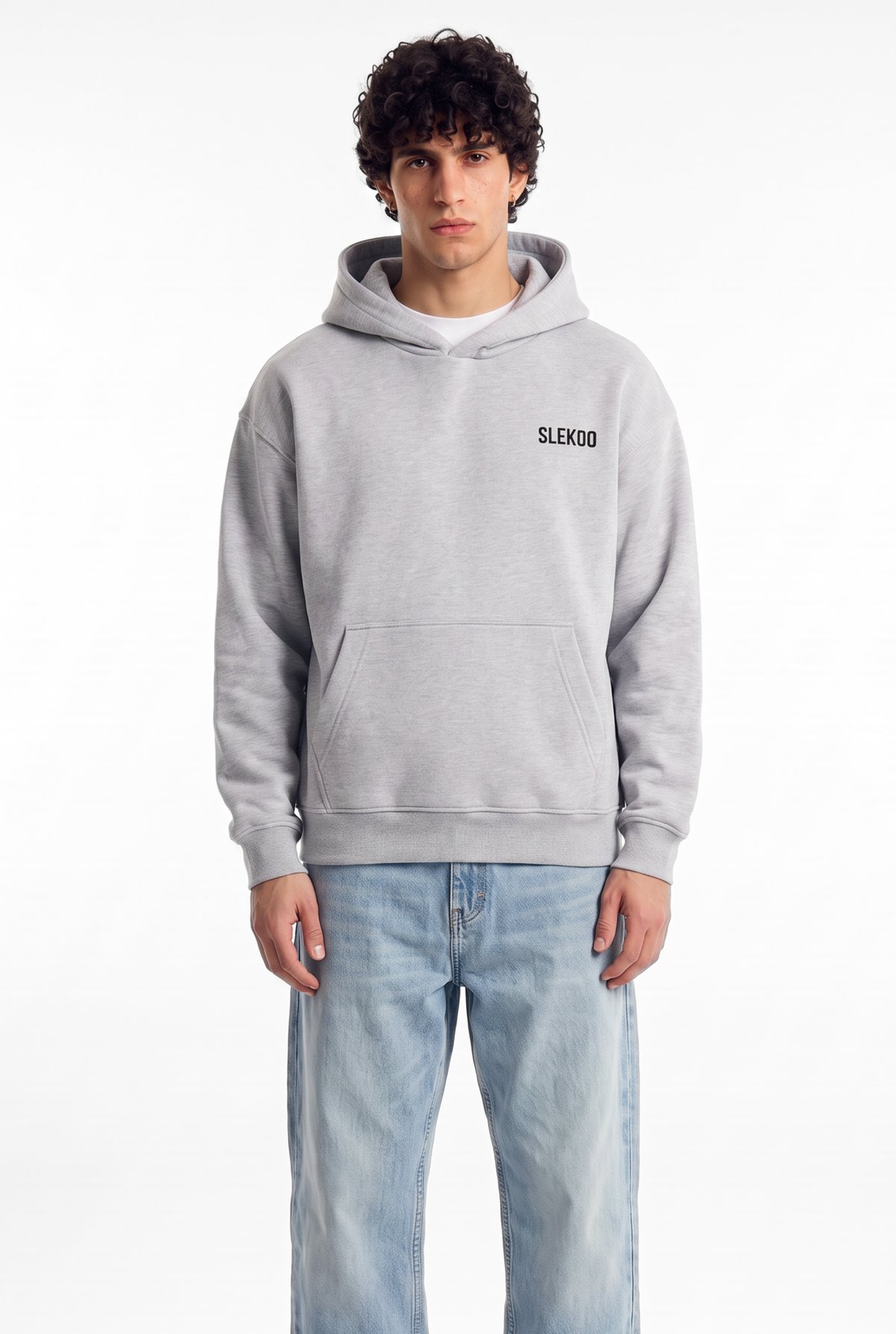 Unisex Mesh Grey Oversize Slekoo Hoodie