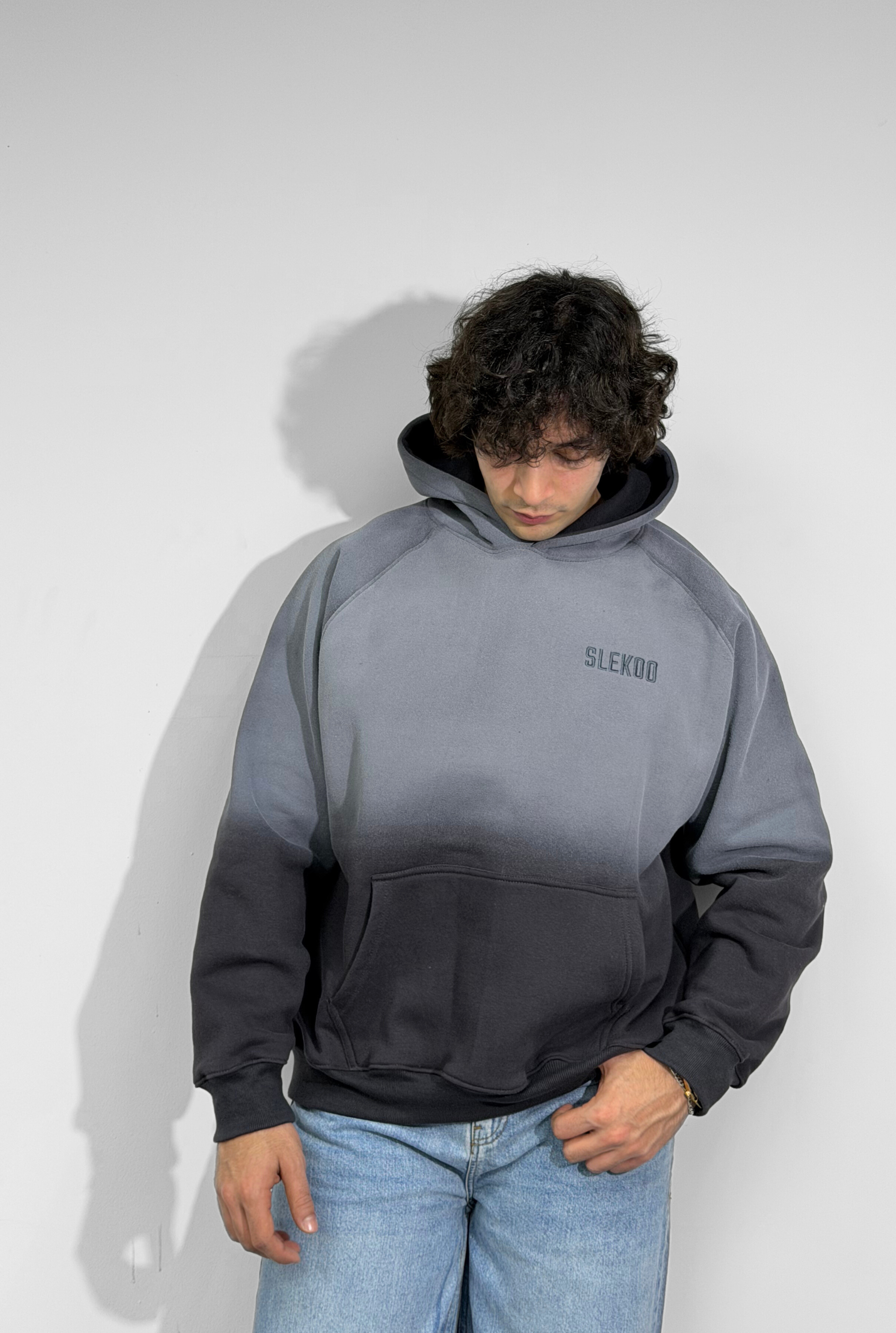 Unisex Faded Washed Oversize Hoodie Dark Gray Edition