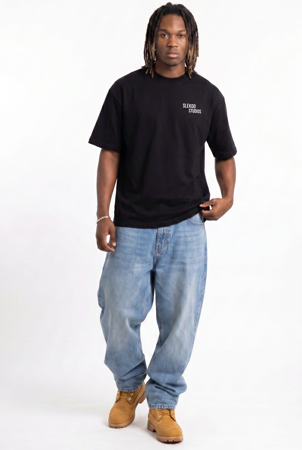 Slekoo Studios 00 Black Unisex Oversize T-Shirt