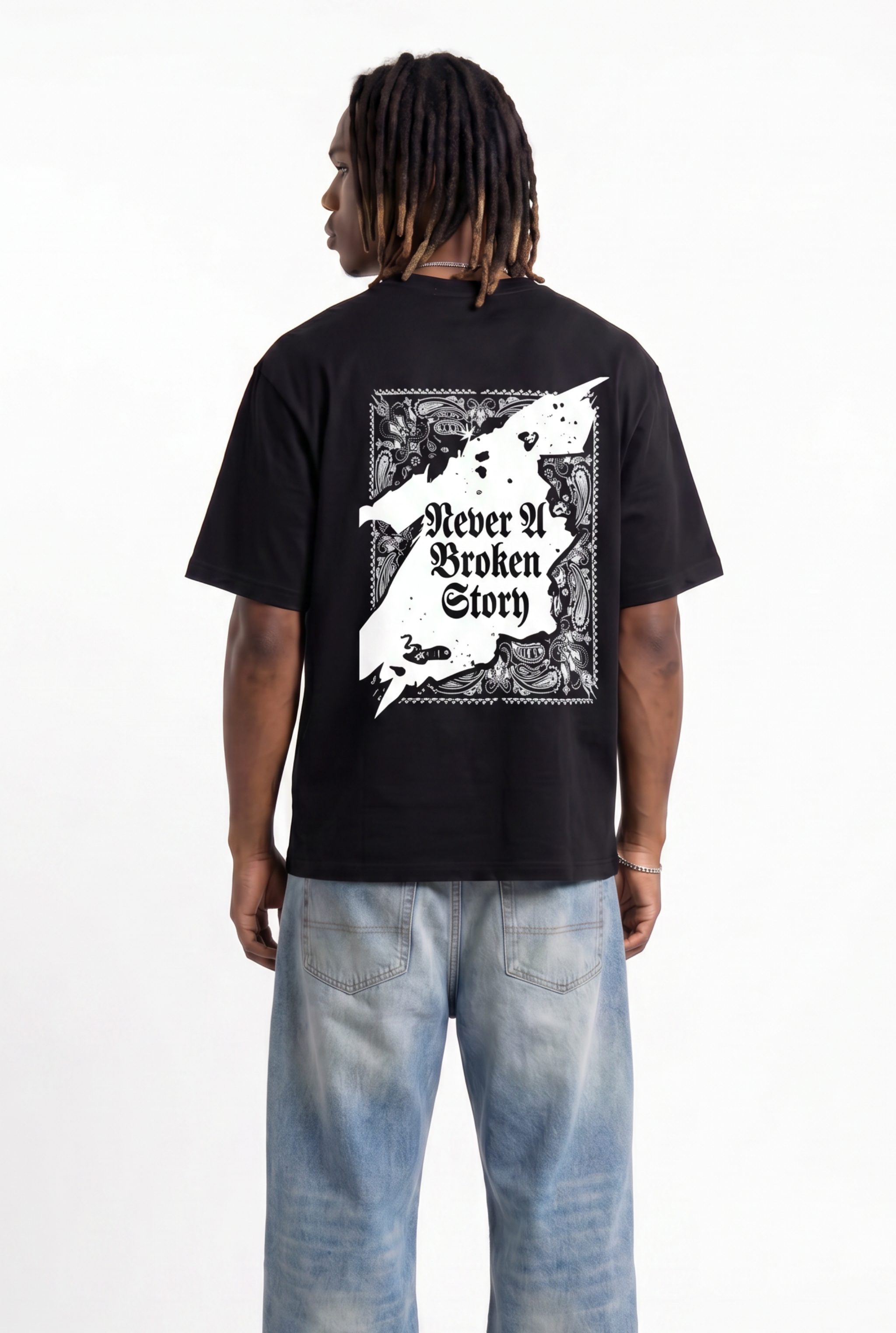 Never Broken Black Unisex Oversize T-Shirt