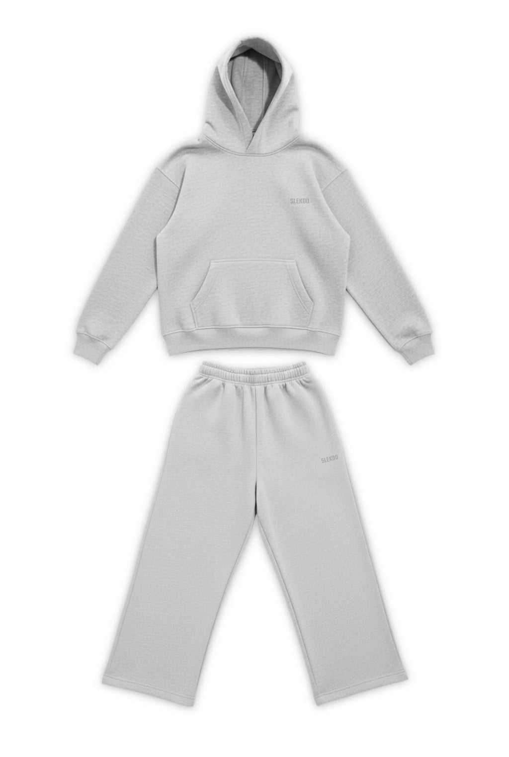 Basics Unisex Mesh Grey Tracksuit Oversize Hoodie & Baggy Sweatpants V1