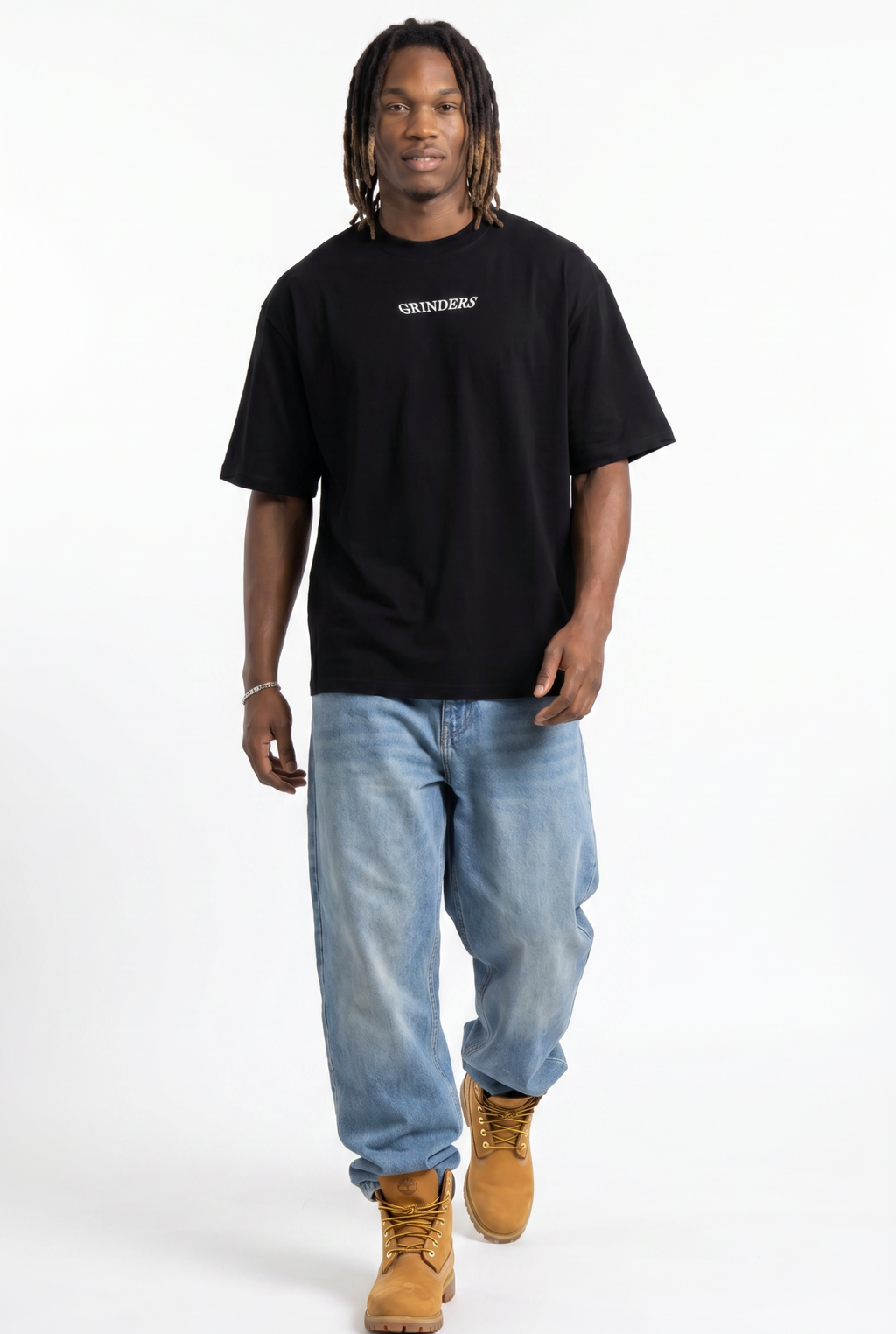 Grinders Black Unisex Oversize T-Shirt
