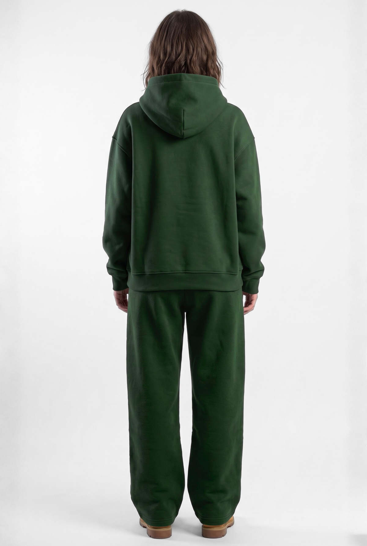 Basics Unisex Deep Green Tracksuit Oversize Hoodie & Baggy Sweatpants