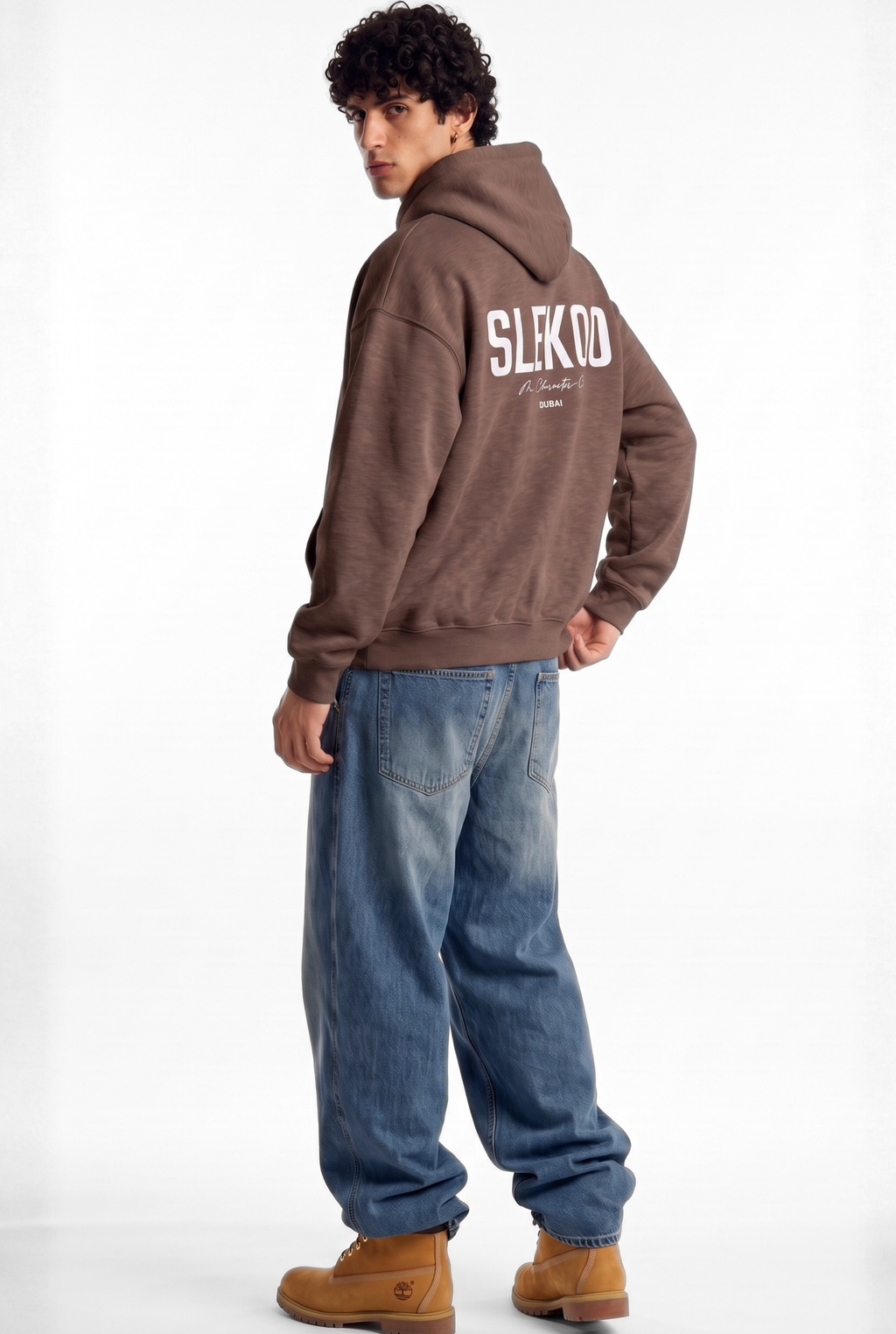 Unisex Brown Oversize 2 Way Zipper Hoodie