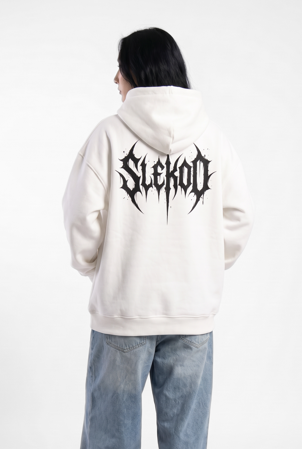 Metallic White Unisex Oversize Hoodie