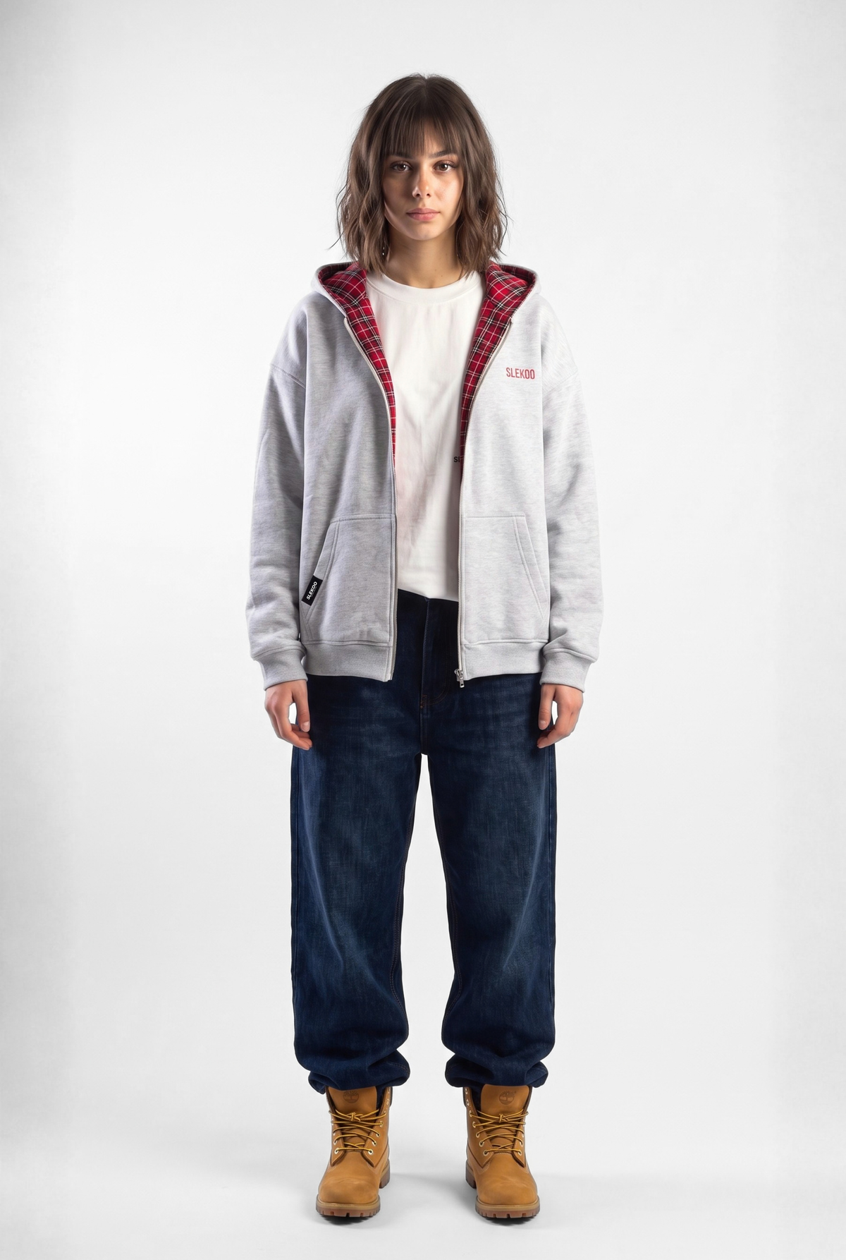 Unisex Reversible Oversize Zipper Hoodie Mesh Grey Edition