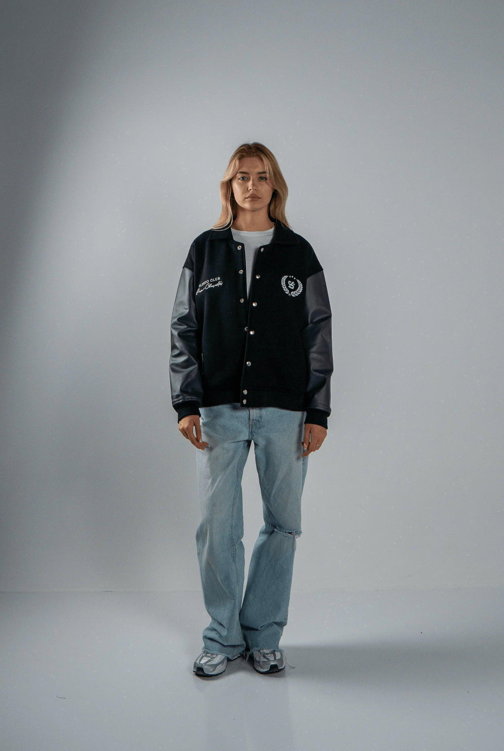 Unisex Slekoo Black Varsity Jacket