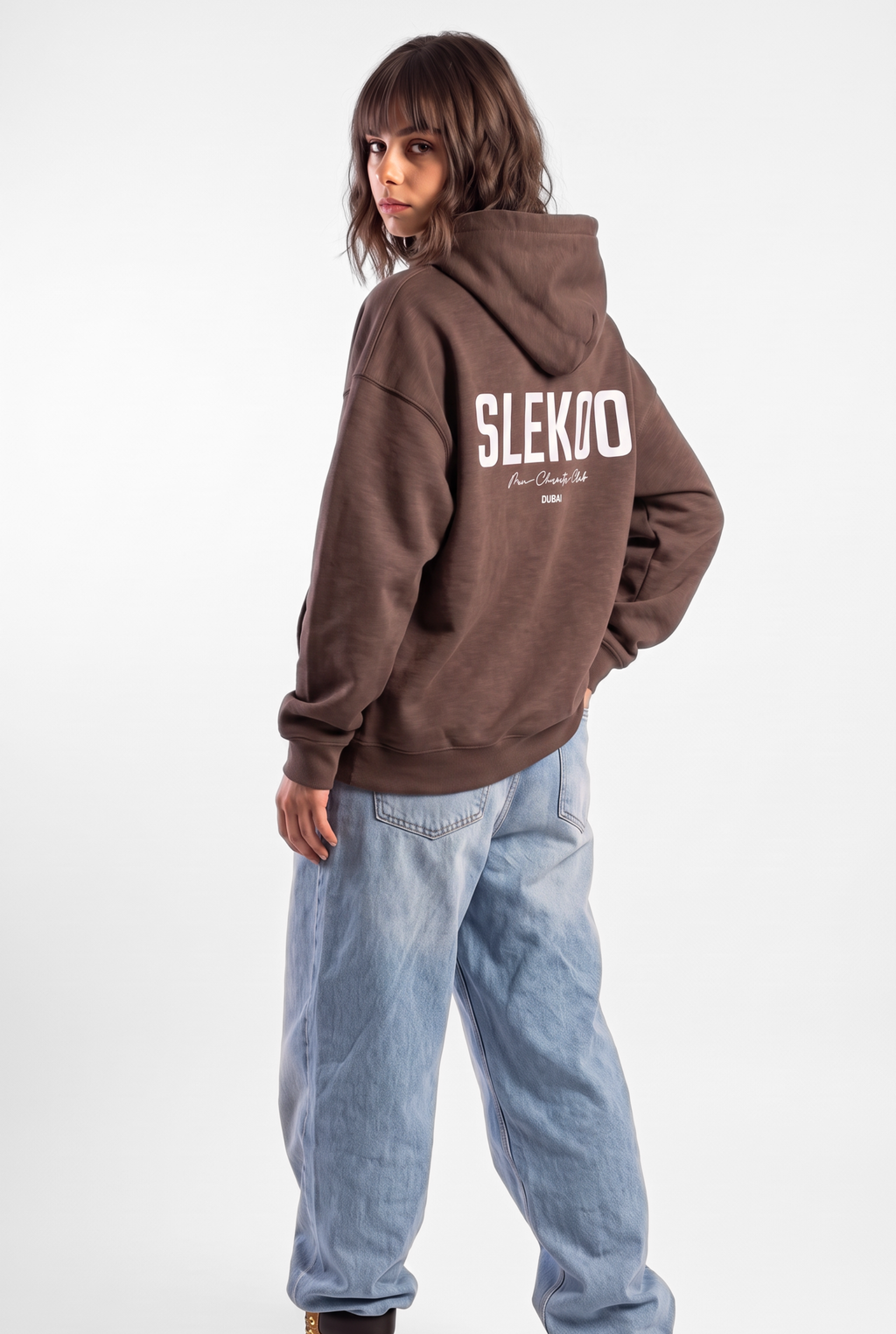 Unisex Brown Oversize 2 Way Zipper Hoodie