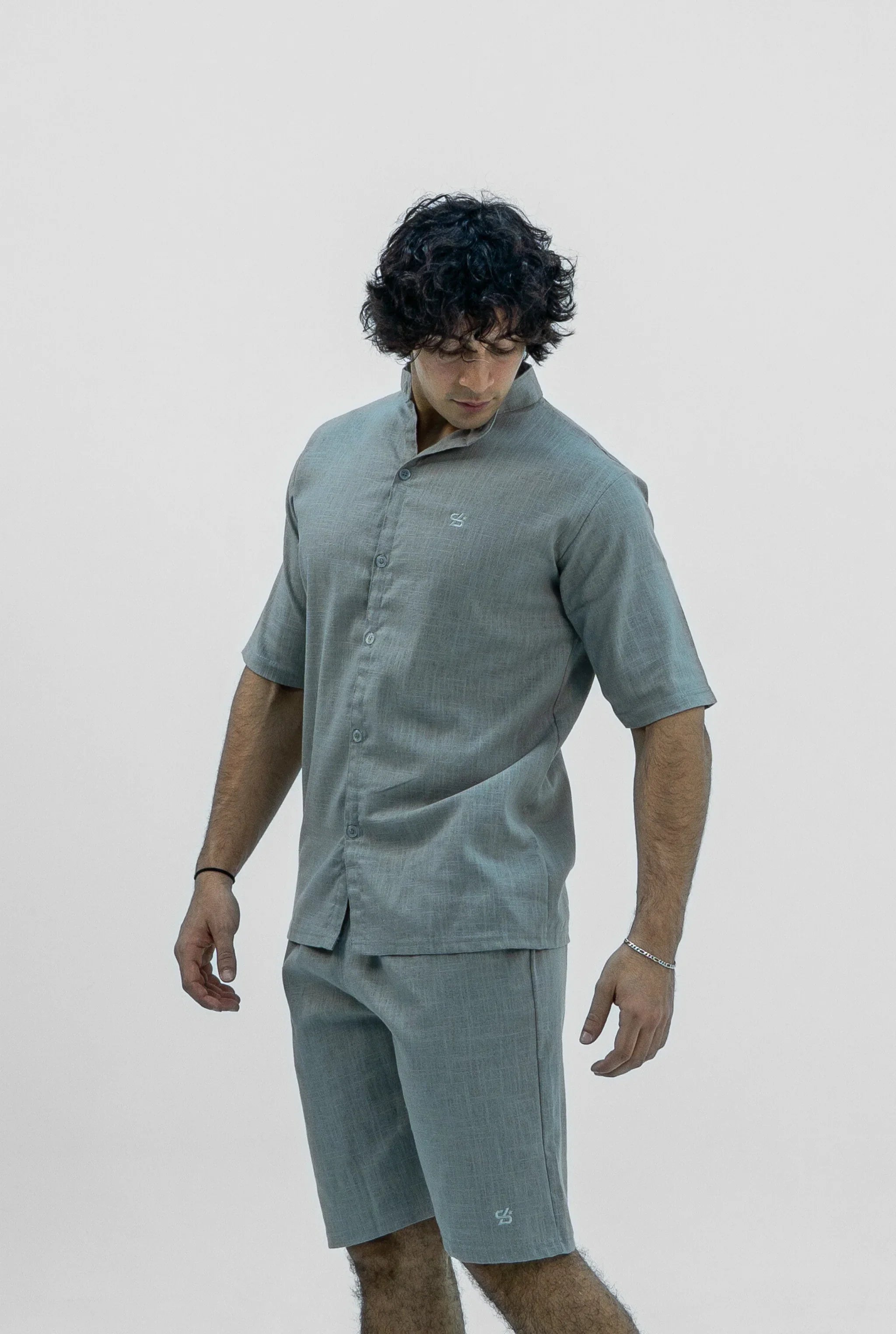 Men S25 Linen Shirt & Shorts Set