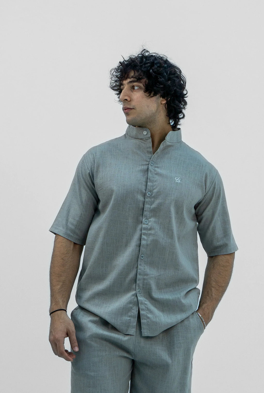 Men S25 Linen Shirt & Shorts Set