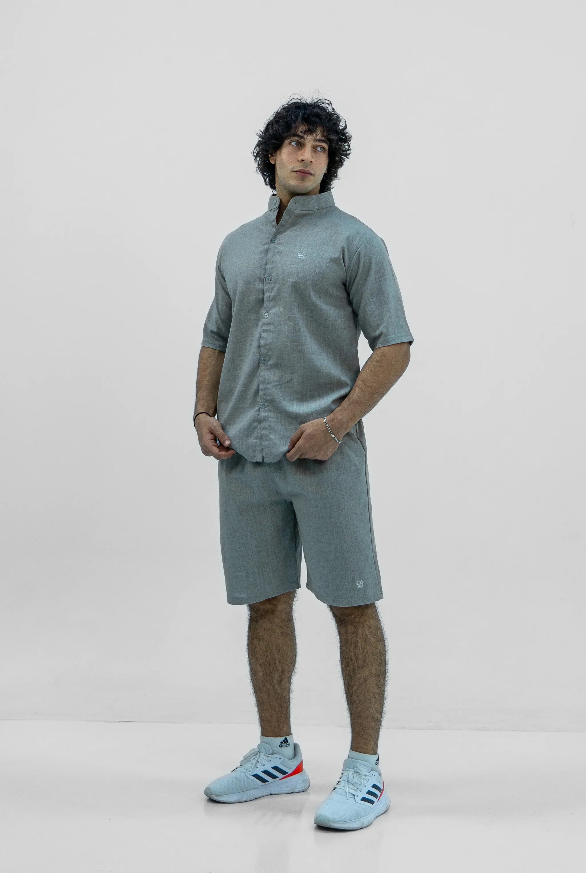 Men S25 Linen Shirt & Shorts Set