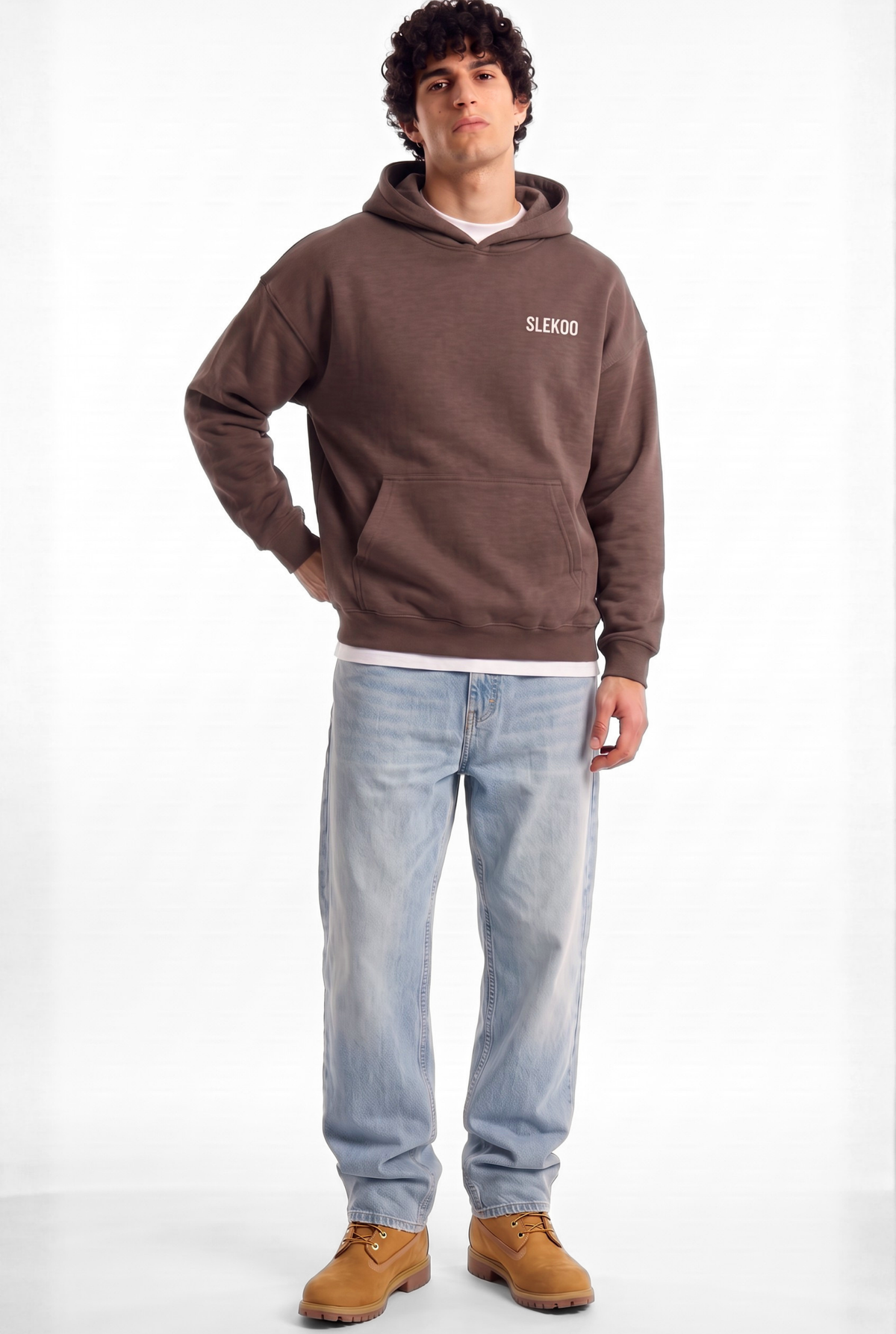 Unisex Brown Oversize Slekoo Hoodie