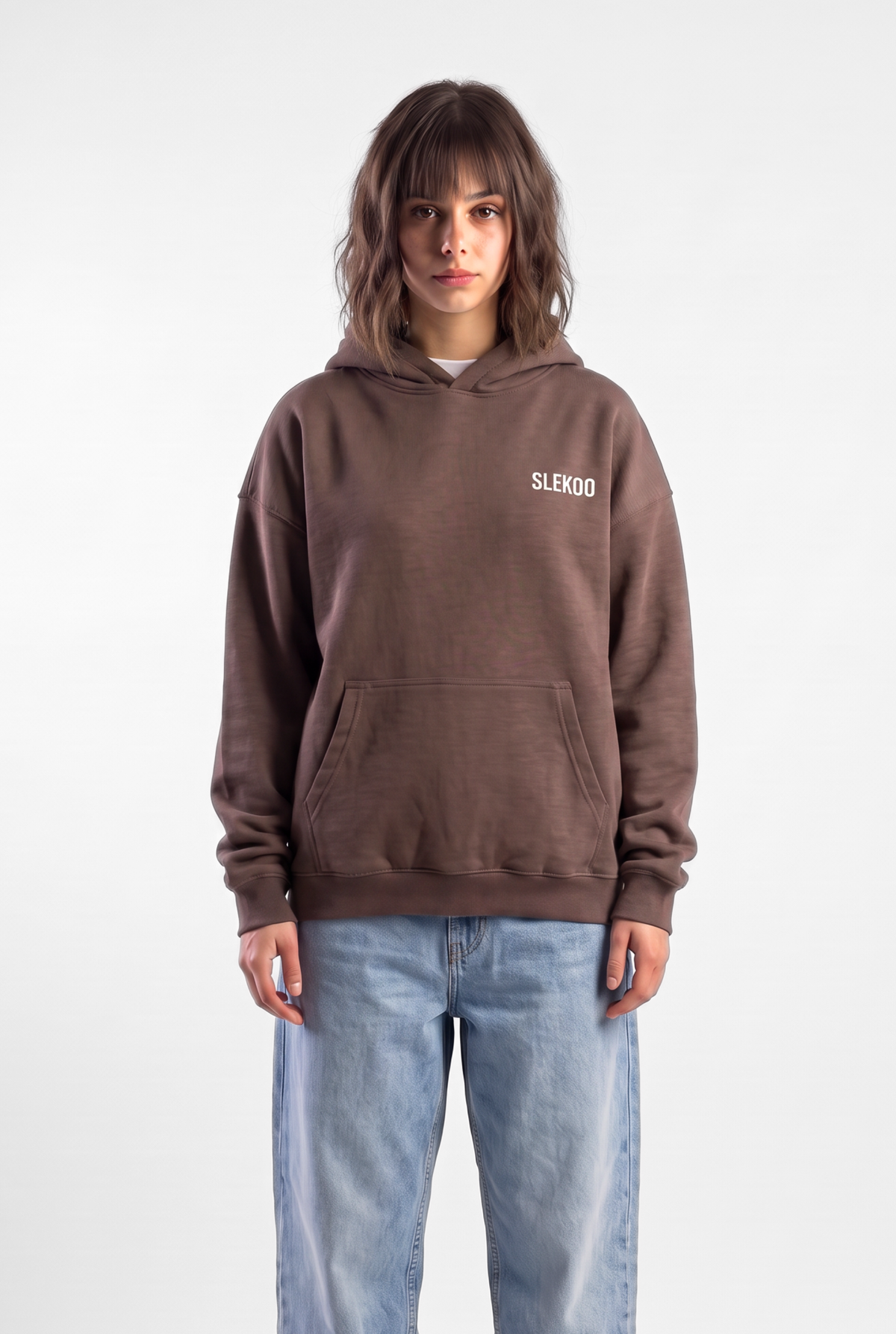 Unisex Brown Oversize Slekoo Hoodie