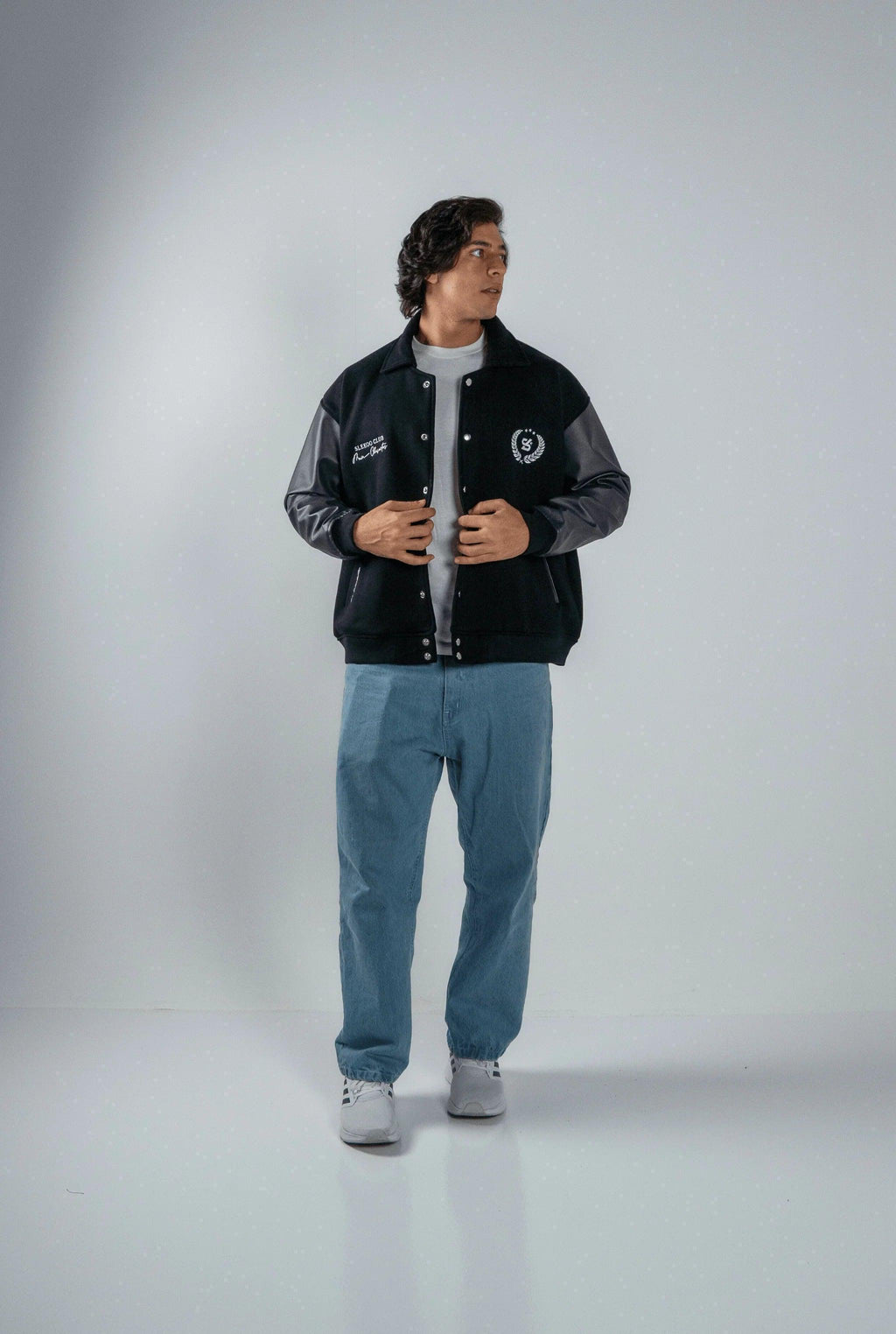 Unisex Slekoo Black Varsity Jacket