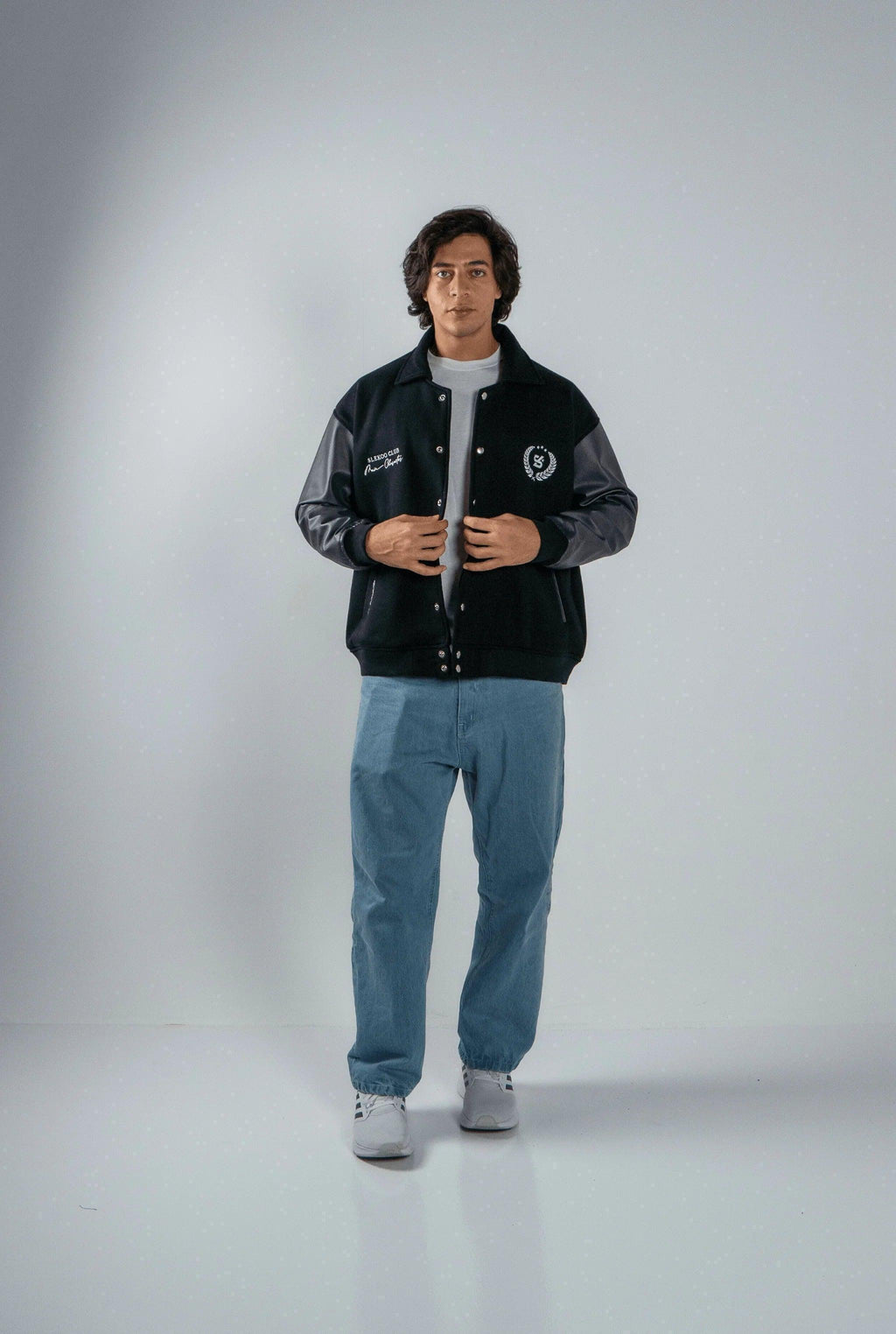 Unisex Slekoo Black Varsity Jacket