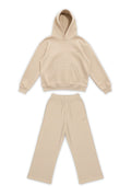 Basics Unisex Beige Tracksuit Oversize Hoodie & Baggy Sweatpants V1