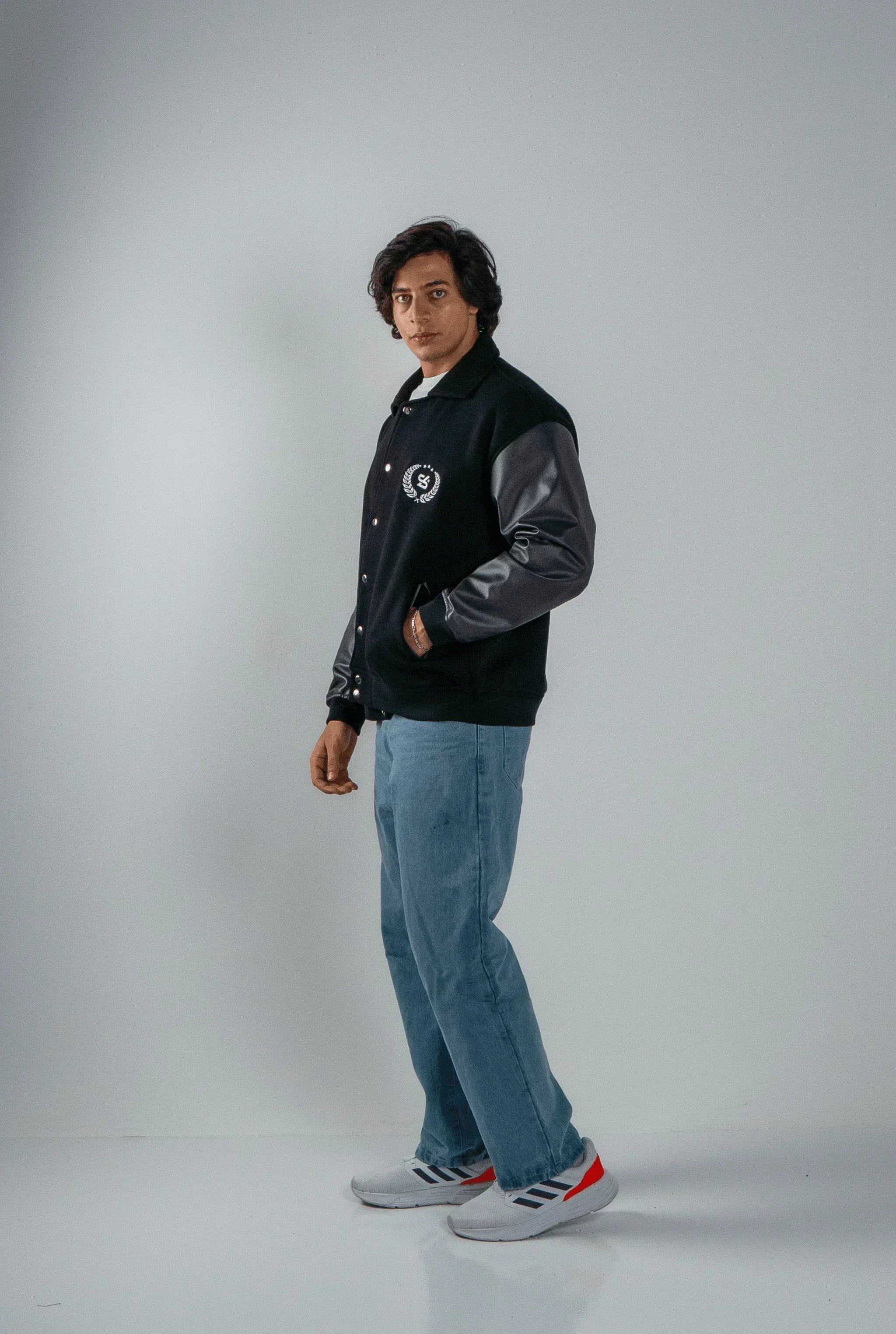 Unisex Slekoo Black Varsity Jacket