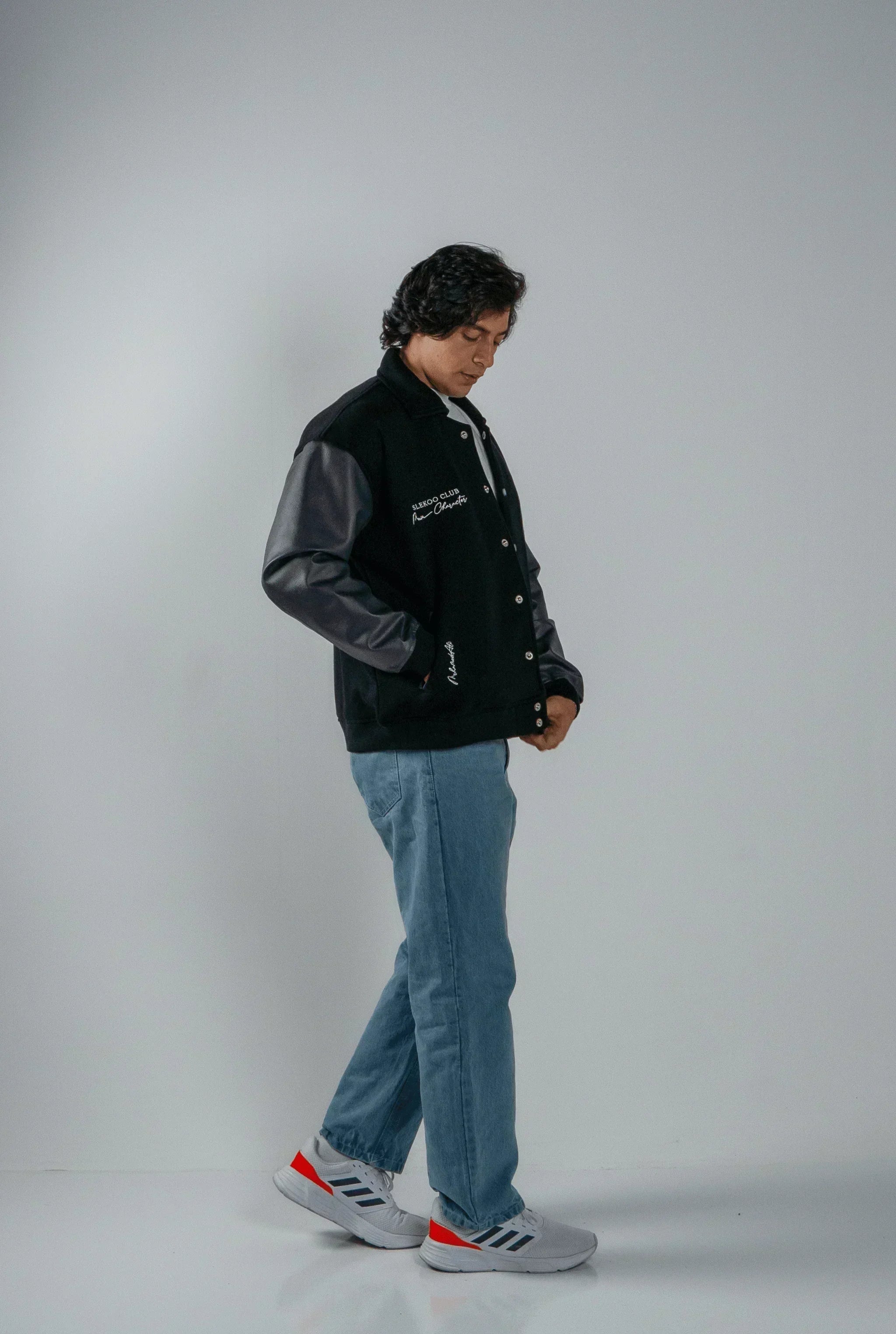 Unisex Slekoo Black Varsity Jacket