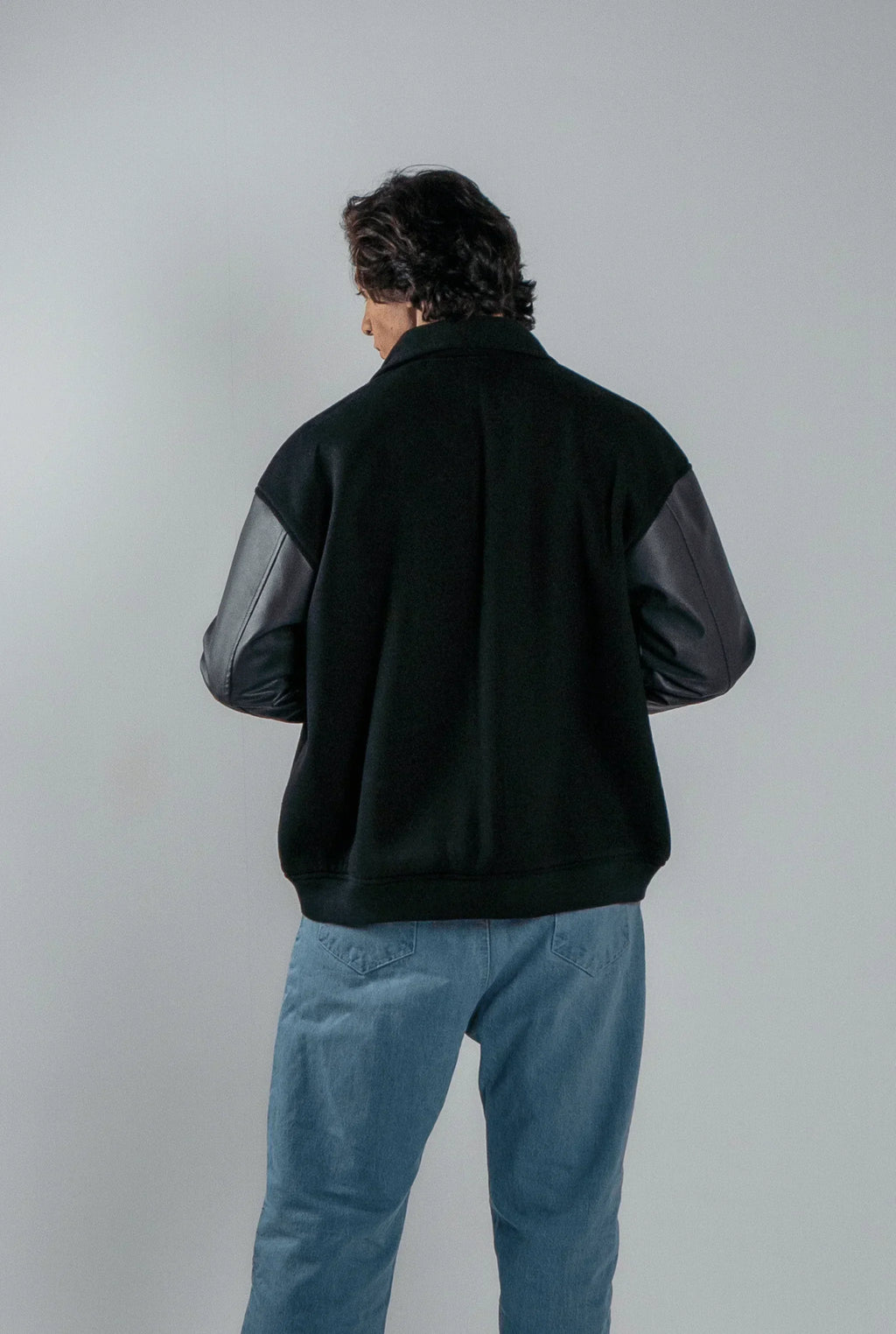 Unisex Slekoo Black Varsity Jacket