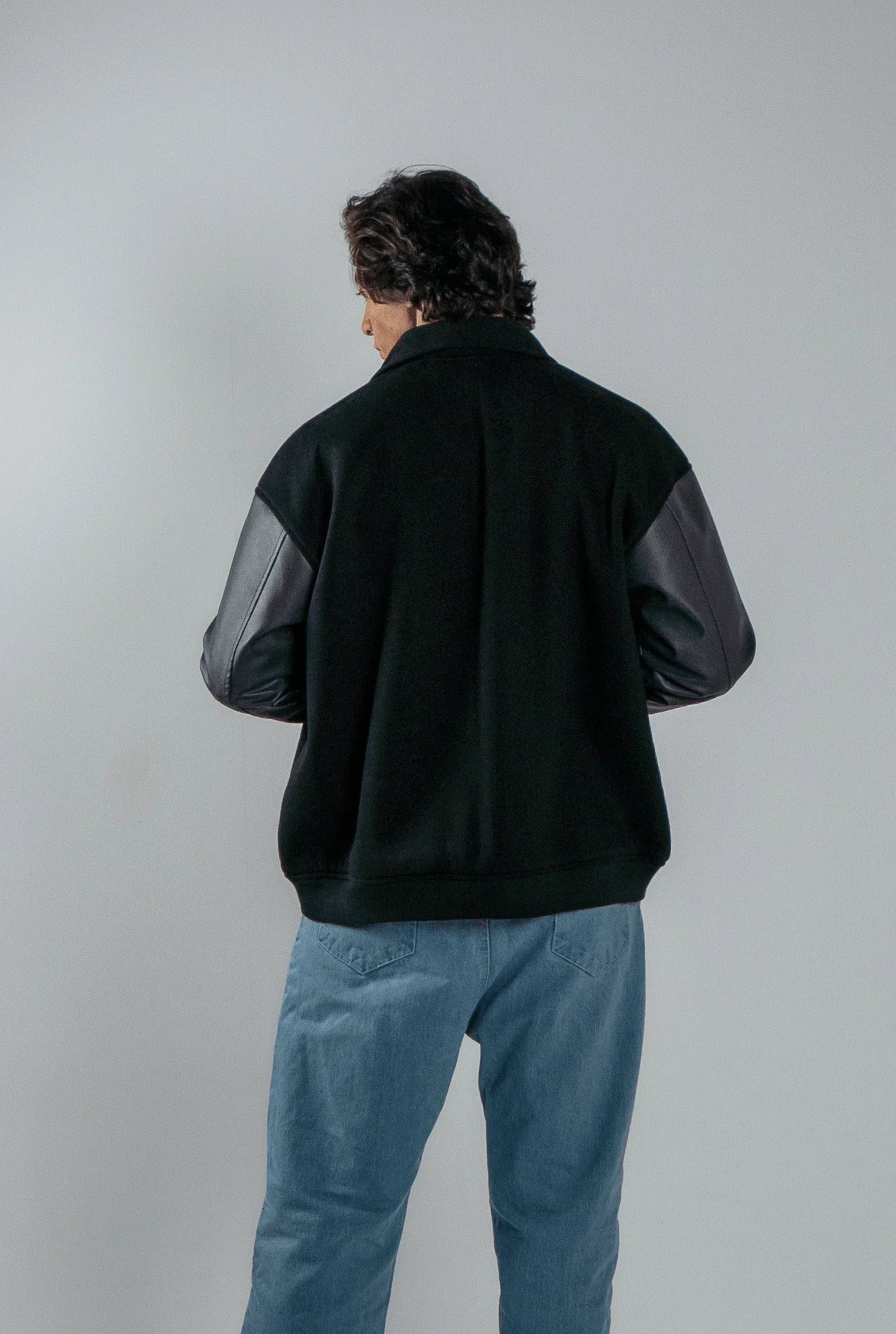 Unisex Slekoo Black Varsity Jacket