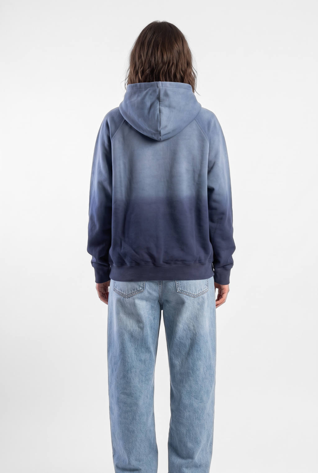 Unisex Faded Washed Oversize Hoodie Dark Navy Blue Edition