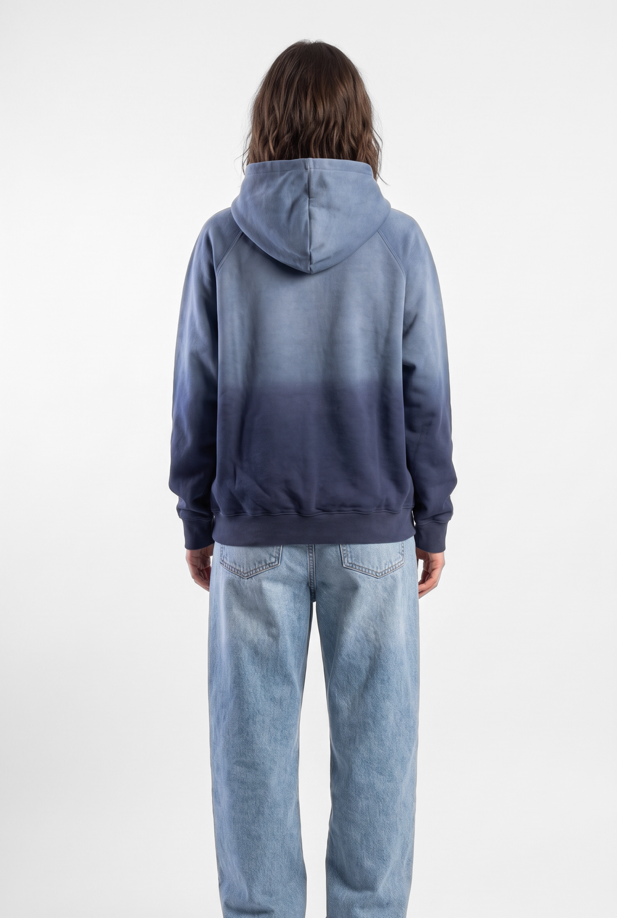 Unisex Faded Washed Oversize Hoodie Dark Navy Blue Edition