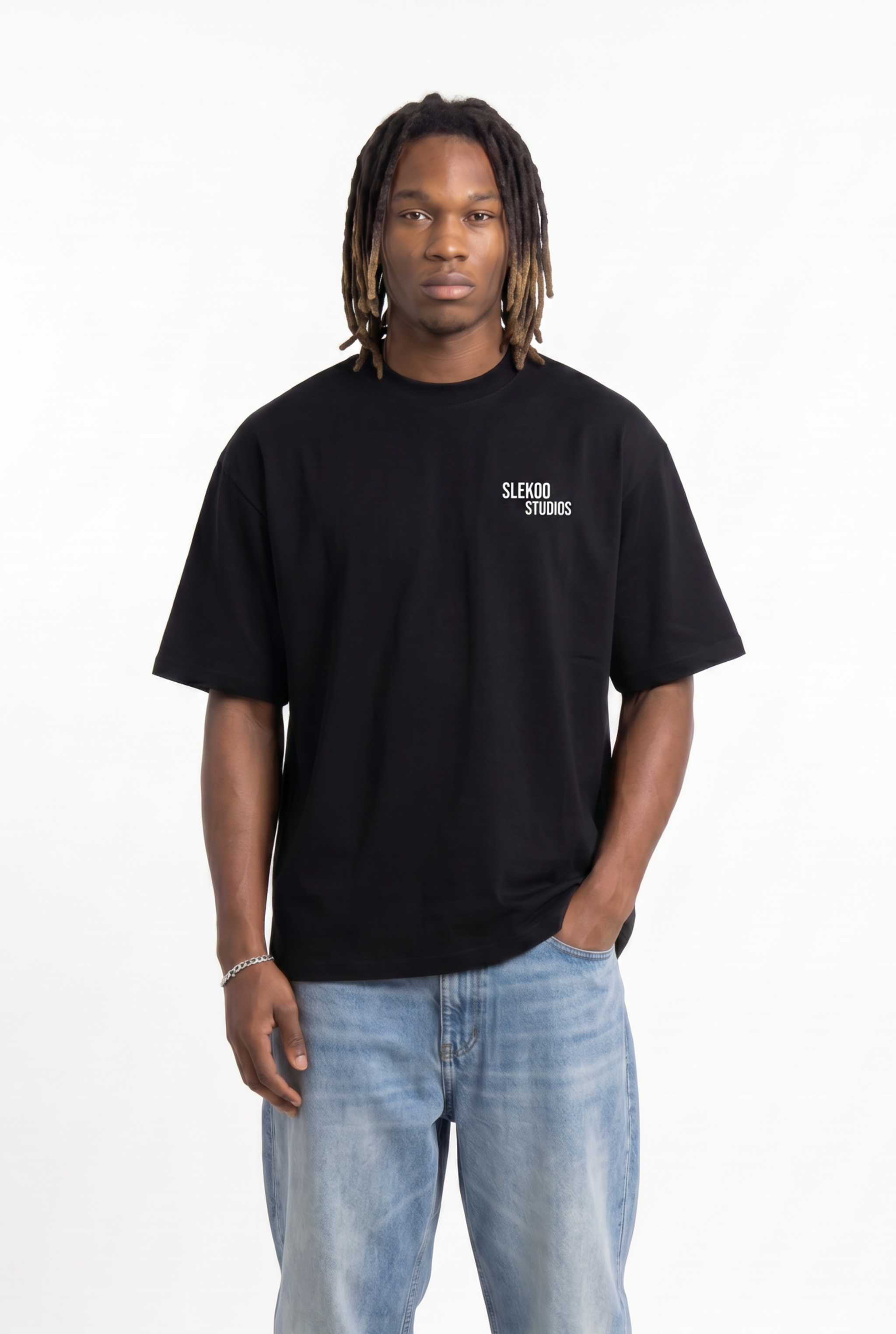 Slekoo Studios 00 Black Unisex Oversize T-Shirt