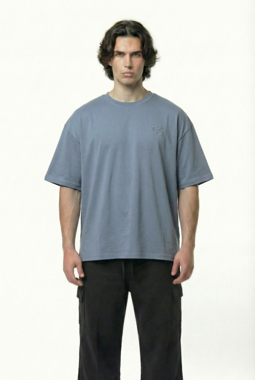 Basic Sliver Oversize T-Shirt & Baggy Cargo Pants Set