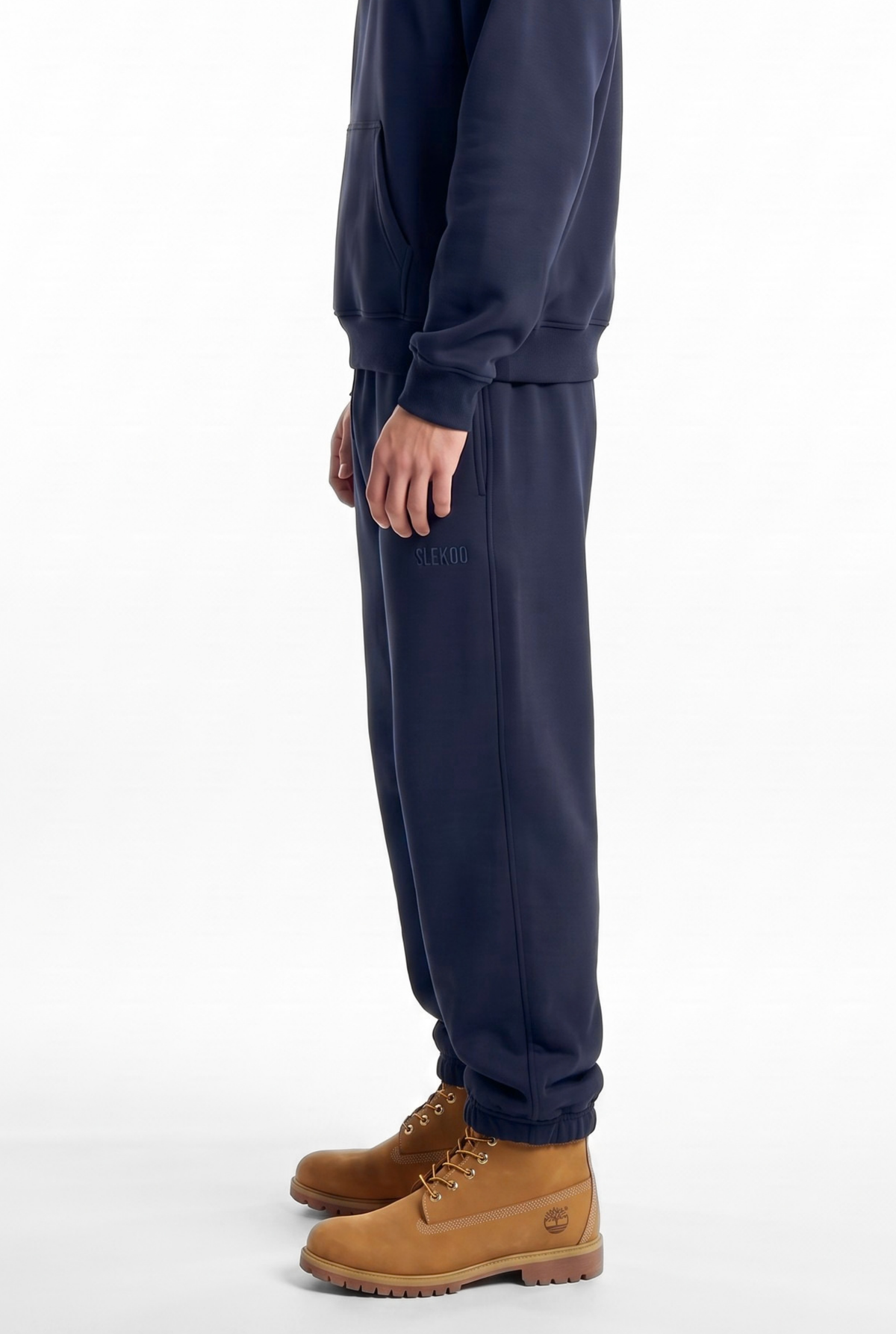 Basics Unisex Dark Navy Tracksuit Oversize Hoodie & Closed Bottom Sweatpants