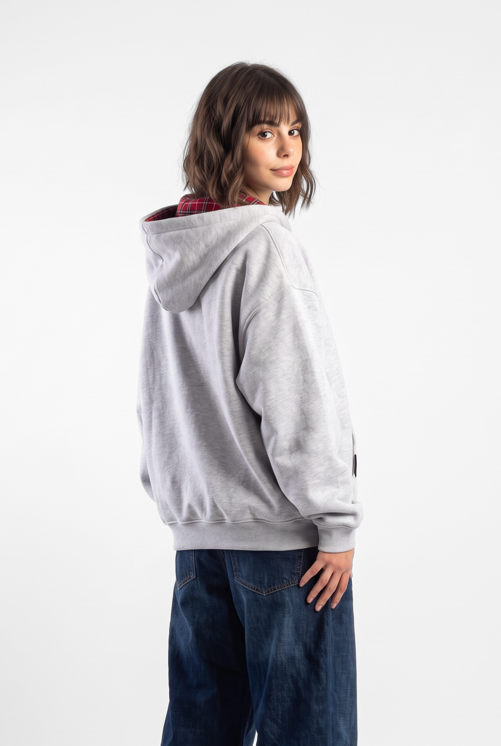Unisex Reversible Oversize Zipper Hoodie Mesh Grey Edition