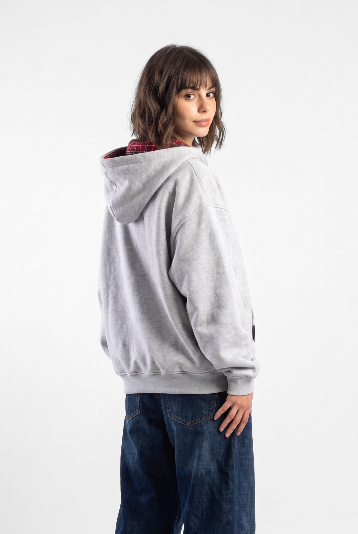 Unisex Reversible Oversize Zipper Hoodie Mesh Grey Edition