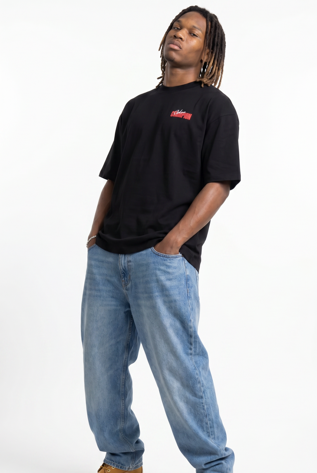 Slekoo Champion Black Unisex Oversize T-Shirt