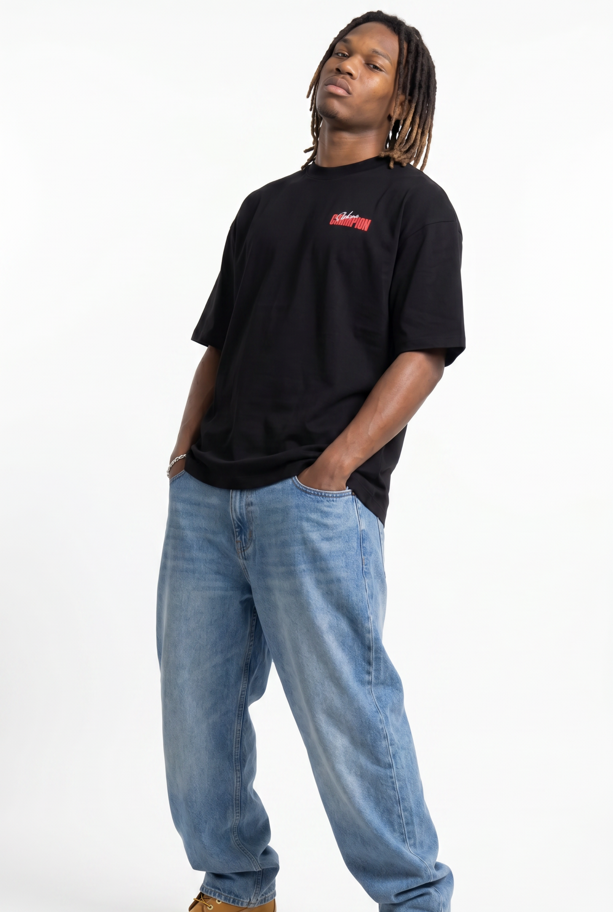 Slekoo Champion Black Unisex Oversize T-Shirt