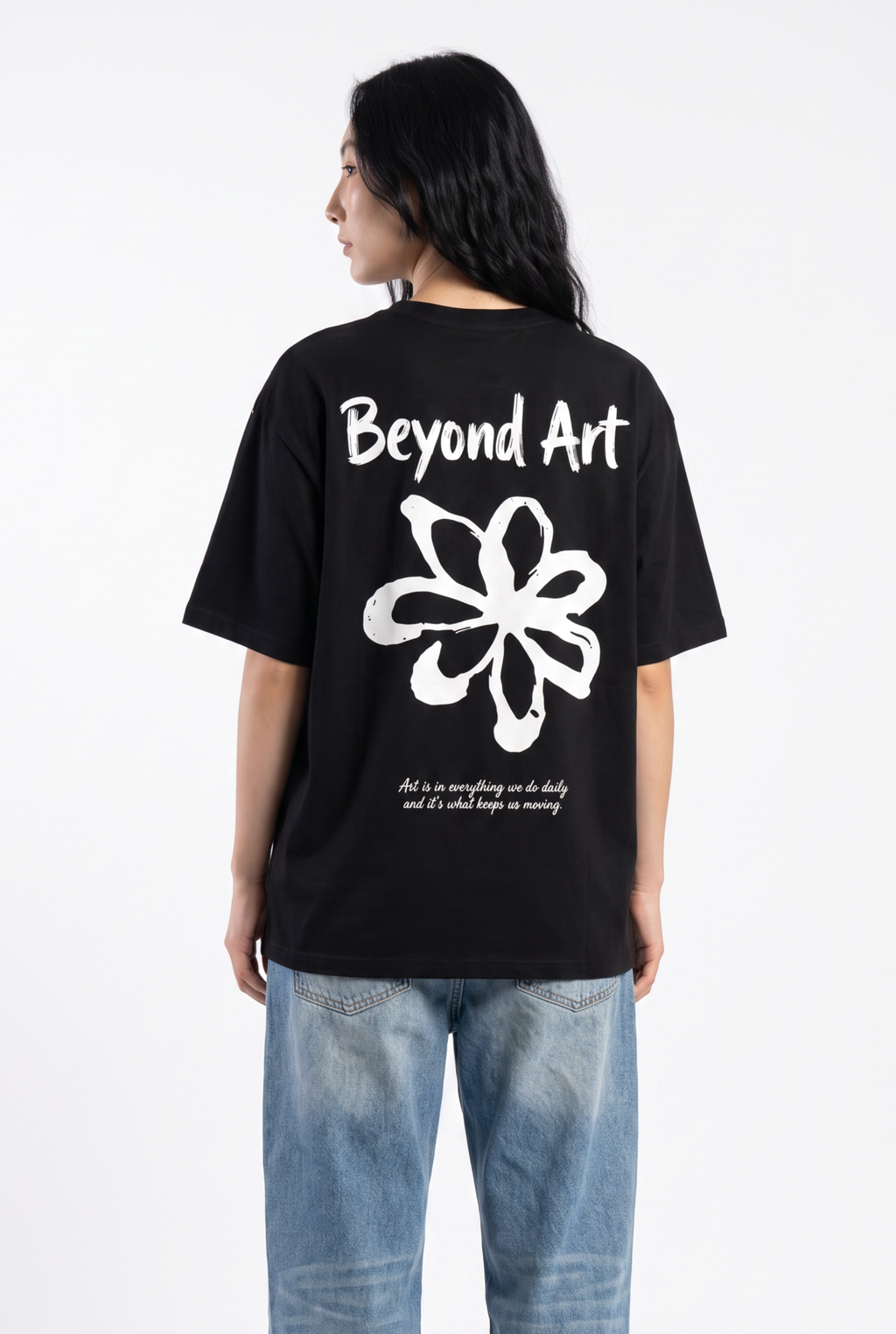 Beyond Art Black Unisex Oversize T-Shirt