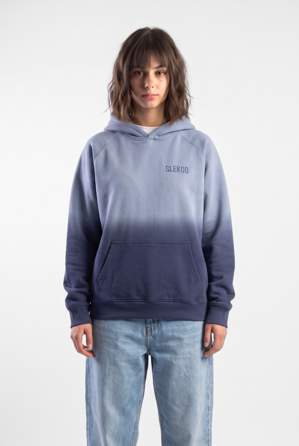 Unisex Faded Washed Oversize Hoodie Dark Navy Blue Edition