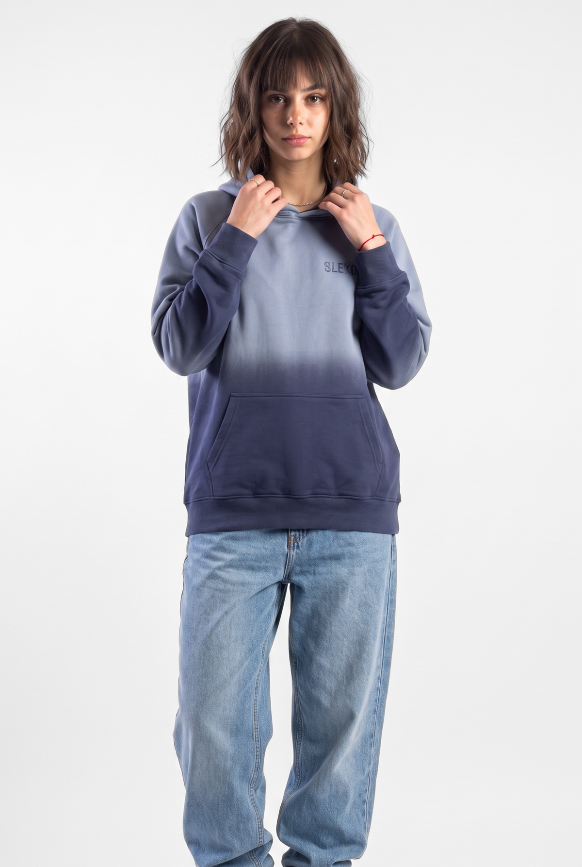 Unisex Faded Washed Oversize Hoodie Dark Navy Blue Edition